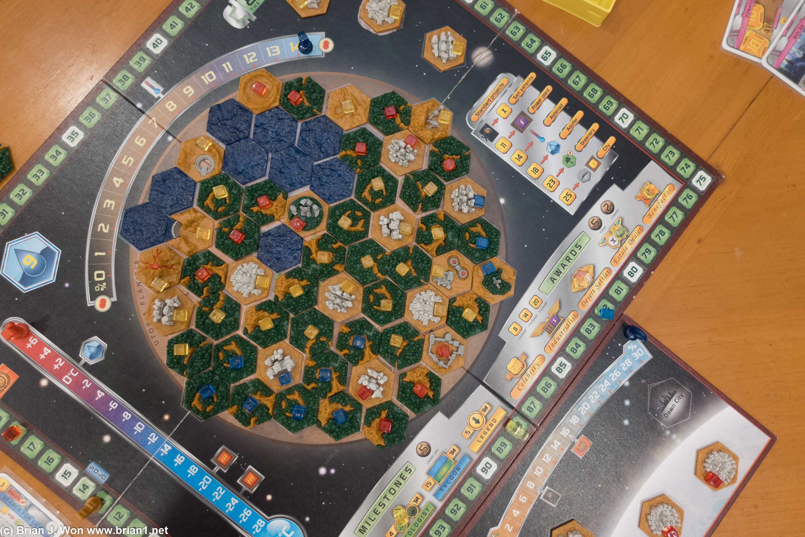 Almost completely filled up the board.