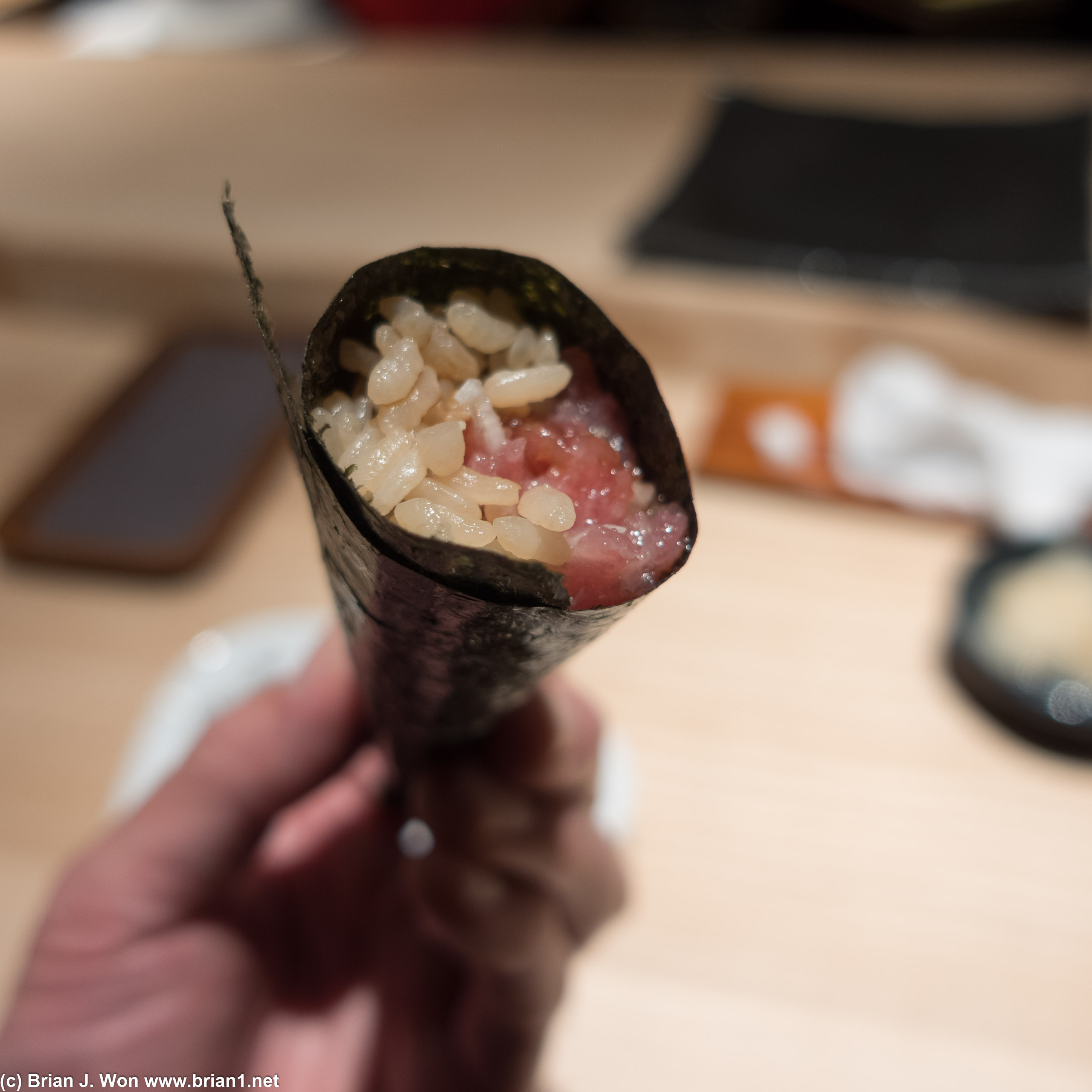 Negitoro hand roll.  NOM.