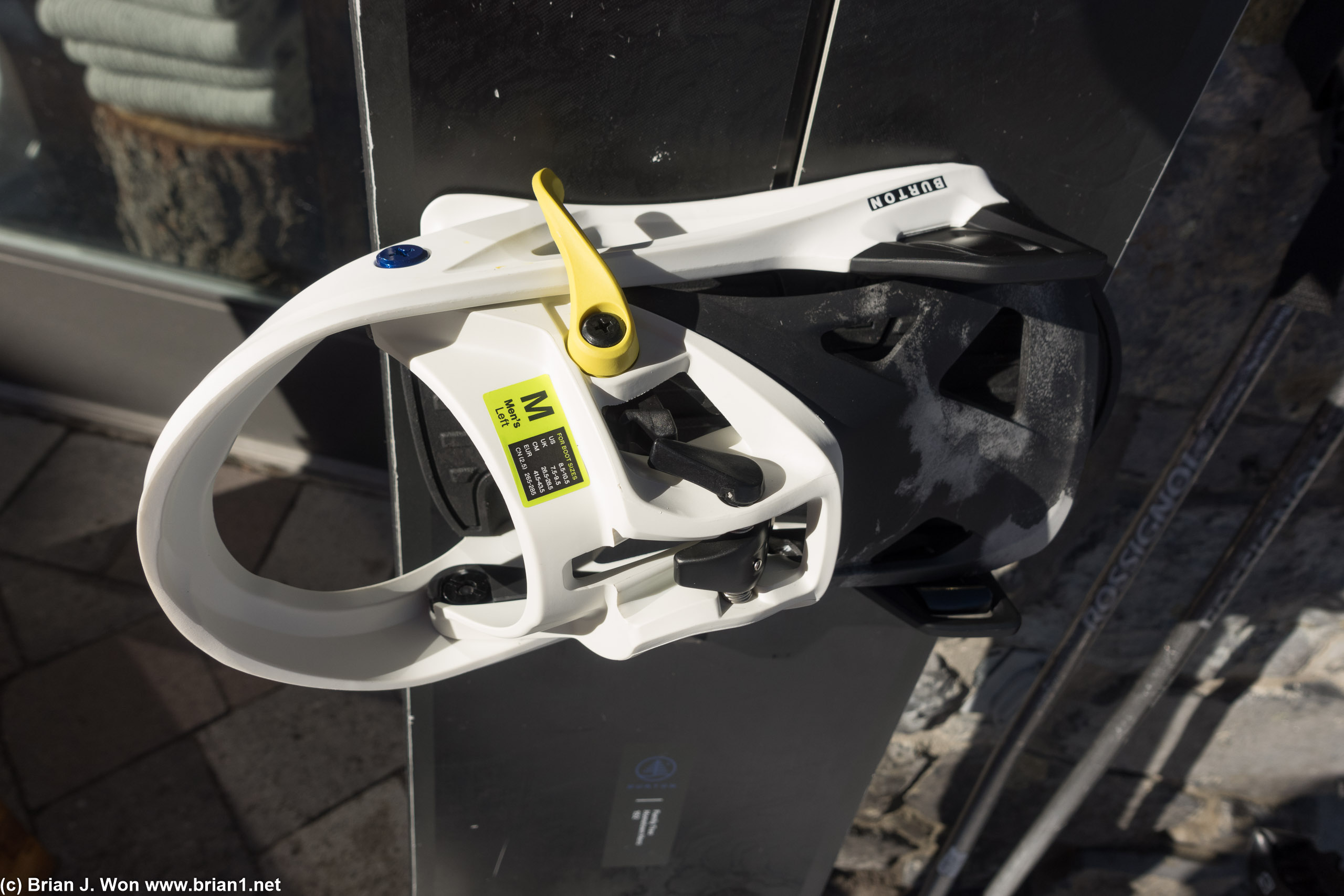 Siva's fancy new Burton Step On bindings.