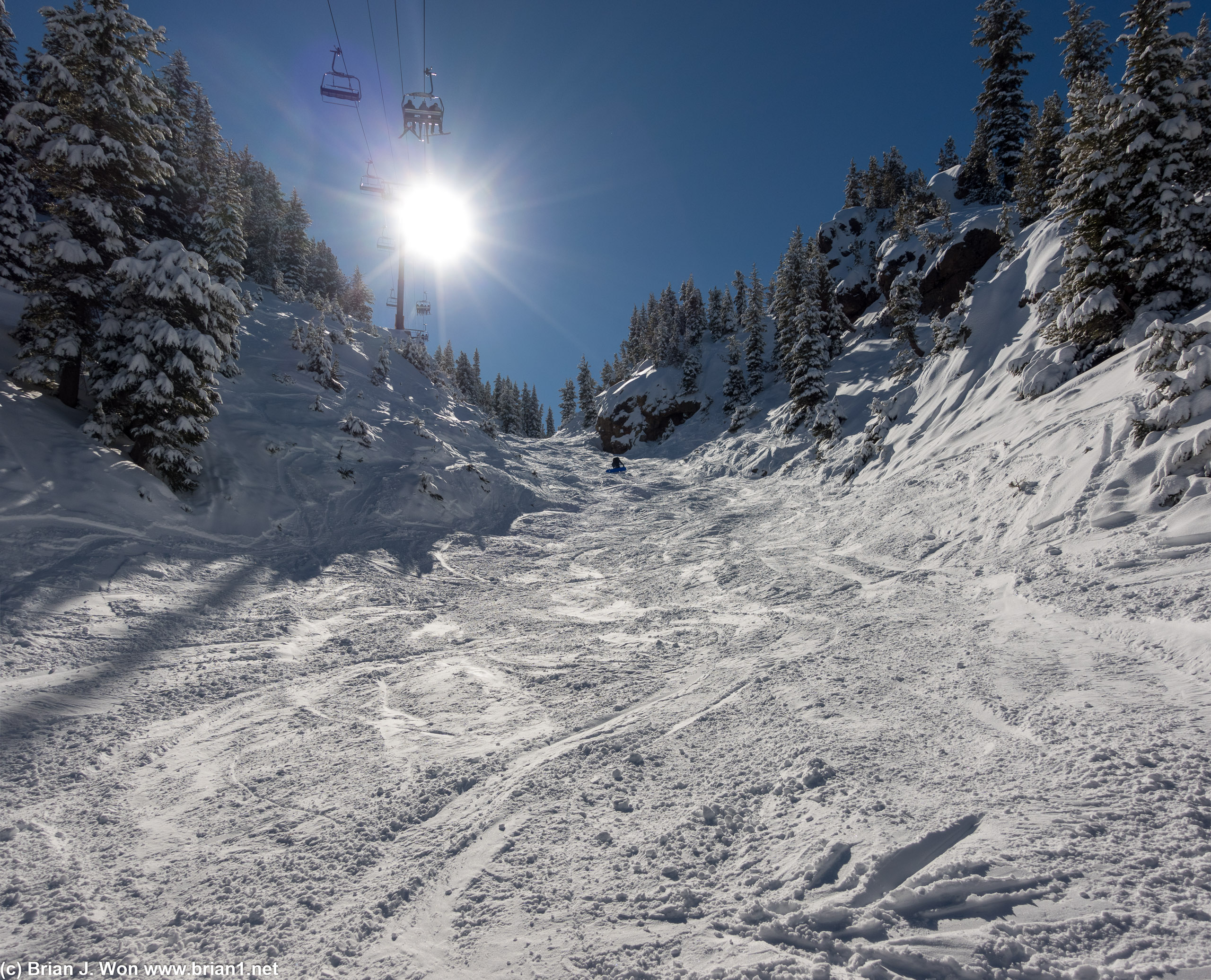 Lower Dry Creek full of fresh powder.