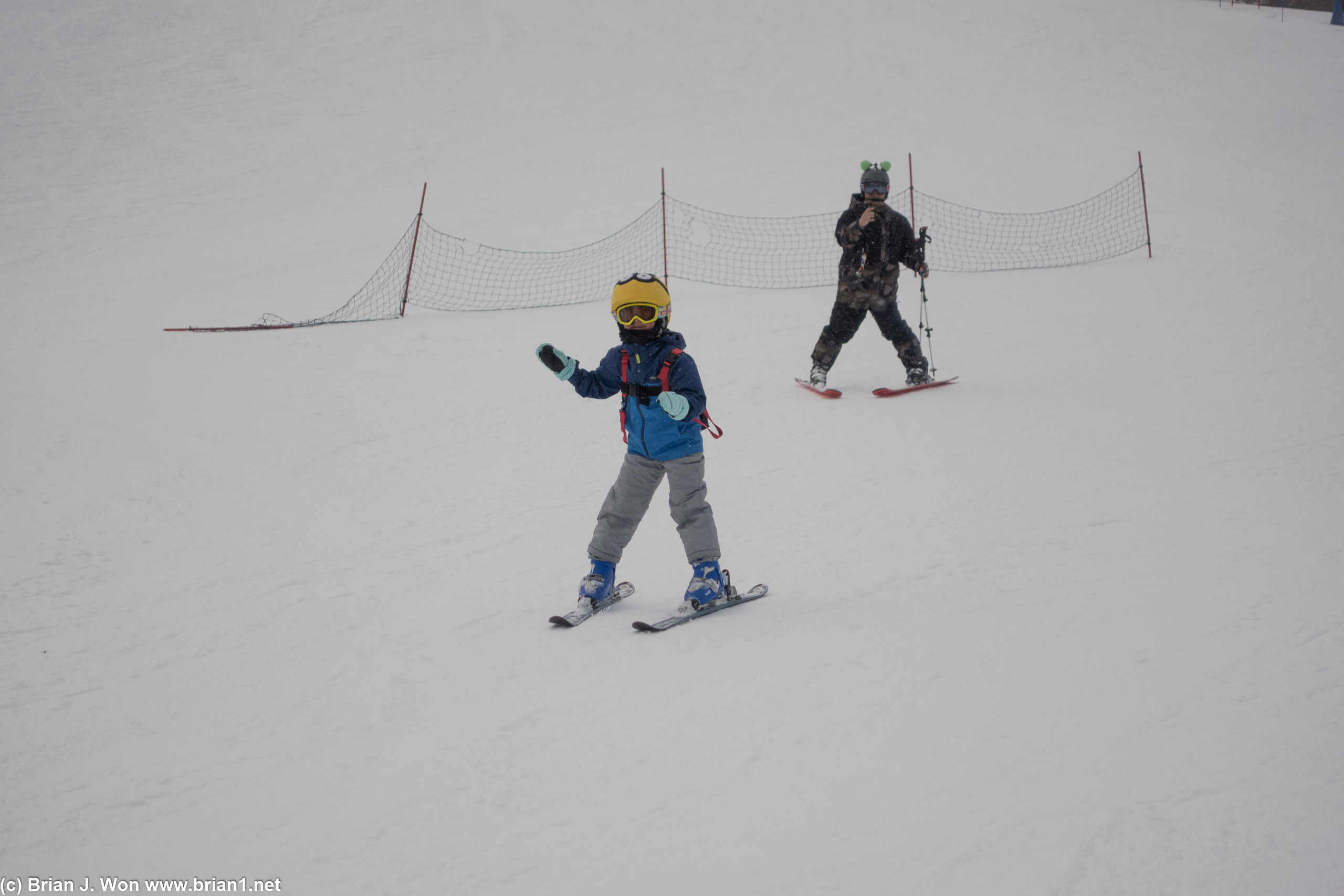 Lucas going down the mountain.