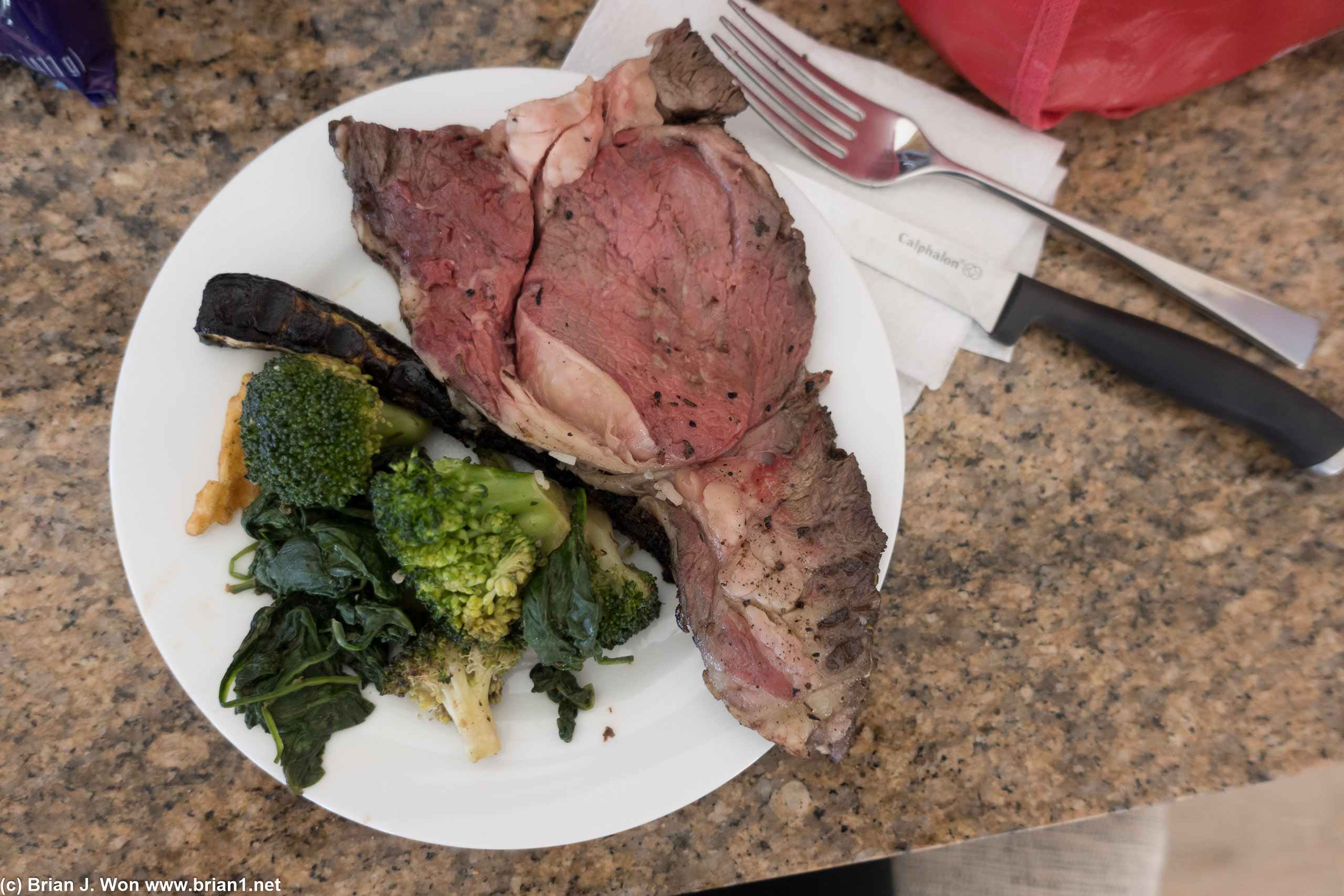 Leftover prime rib for lunch.