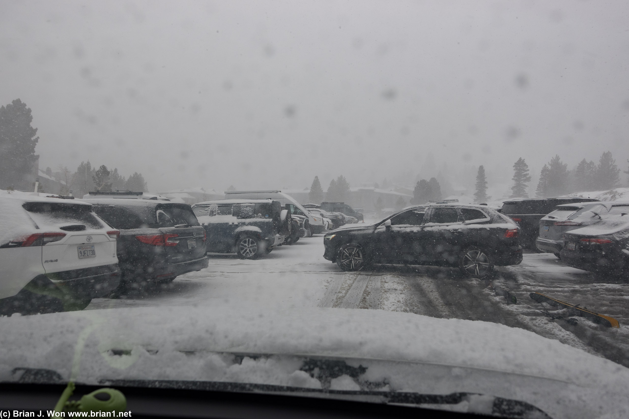 Parking lot is packed.