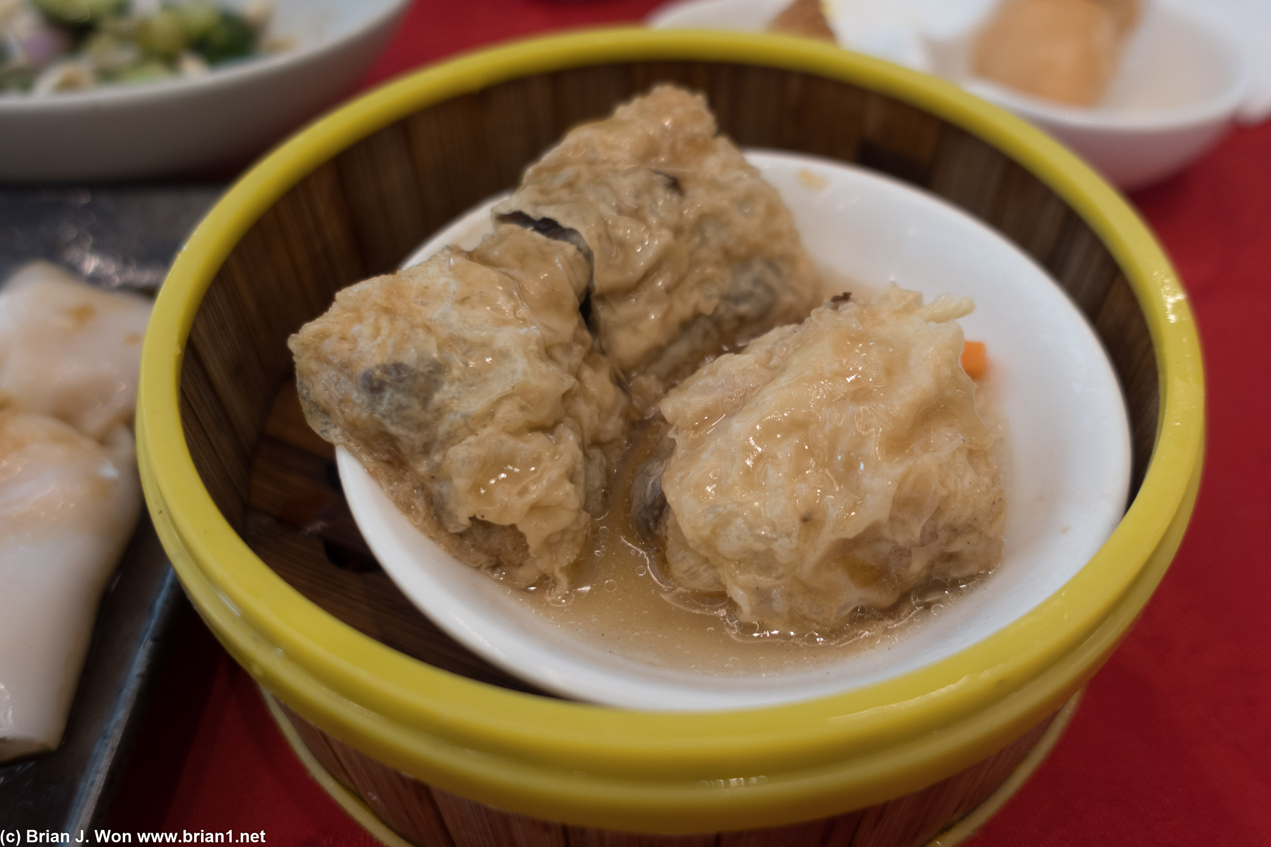 Bean curd rolls were legit.
