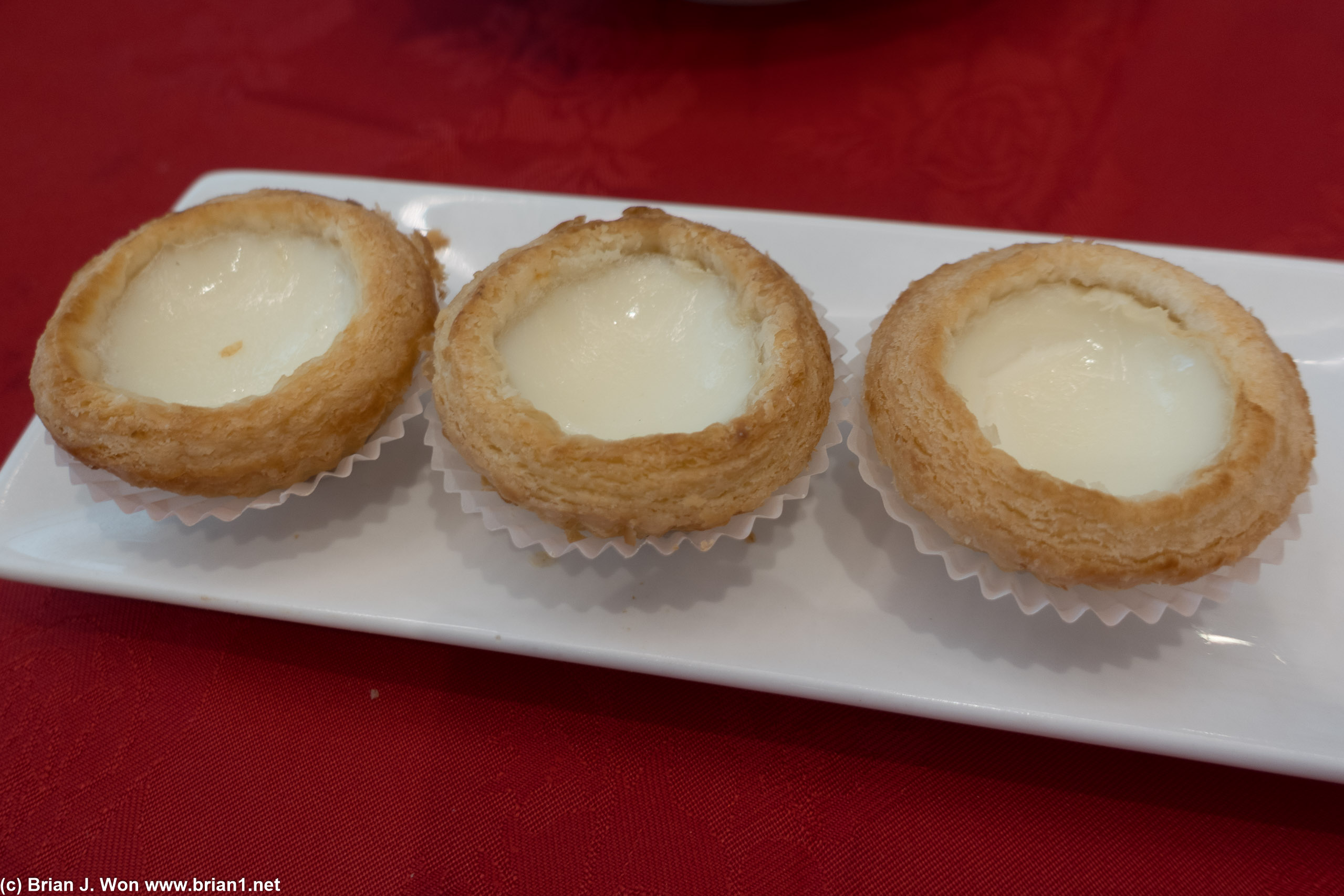 Milk custard was blah.