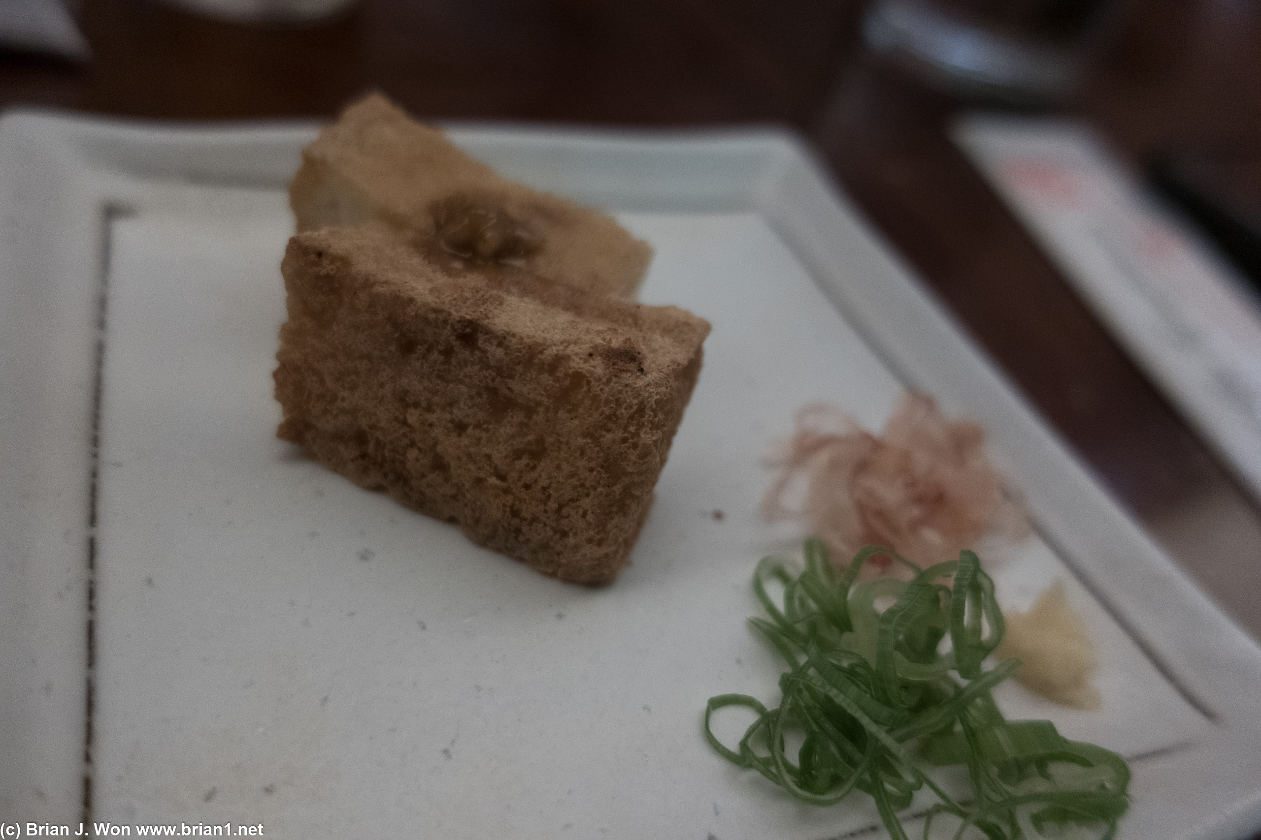 Deep fried miso tofu.