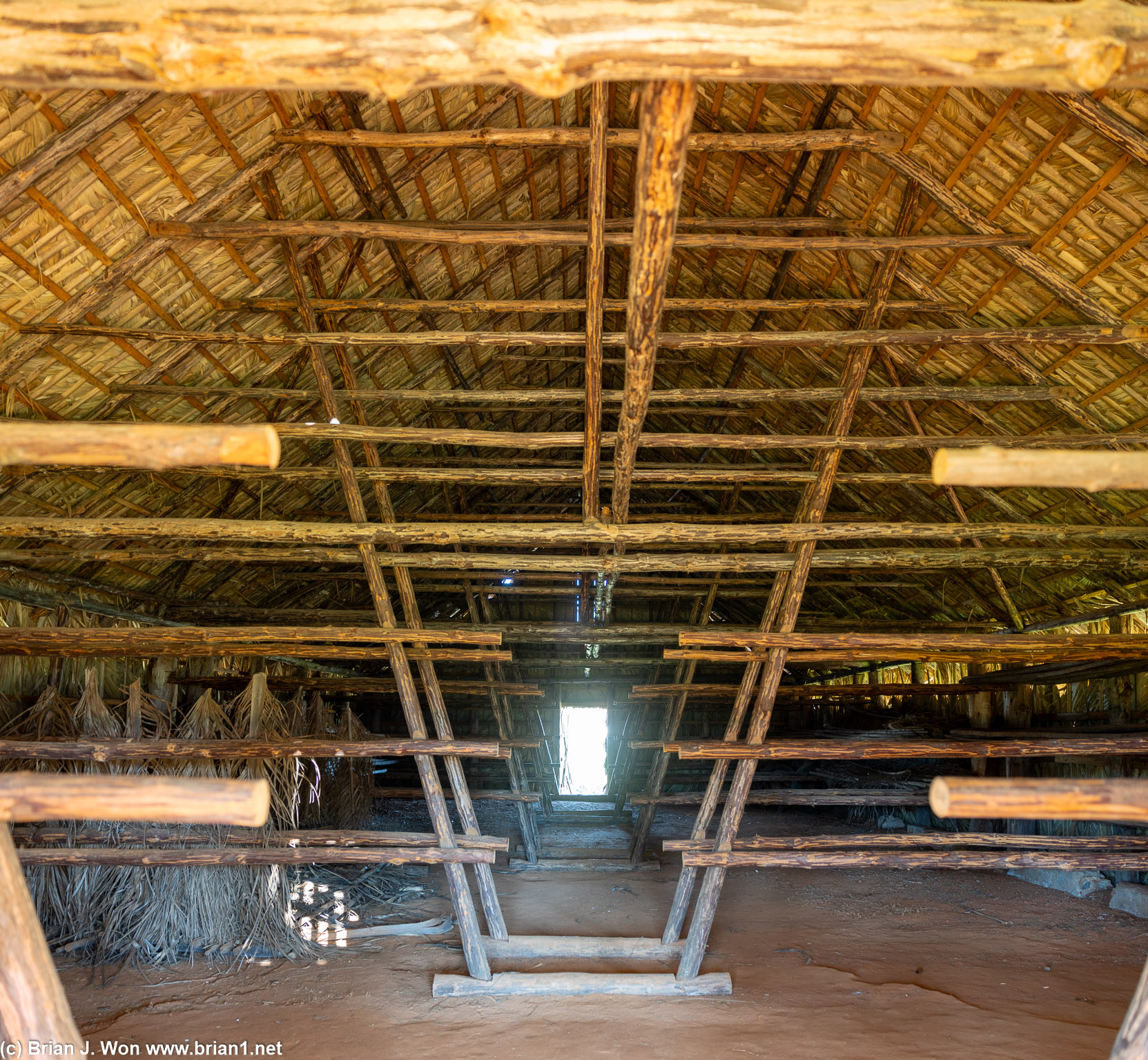 Inside the tobacco barn.
