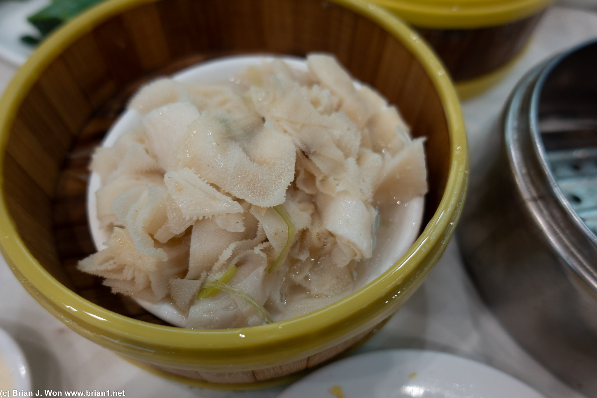 Ngau paak yip (steamed ginger beef tripe) was solid.