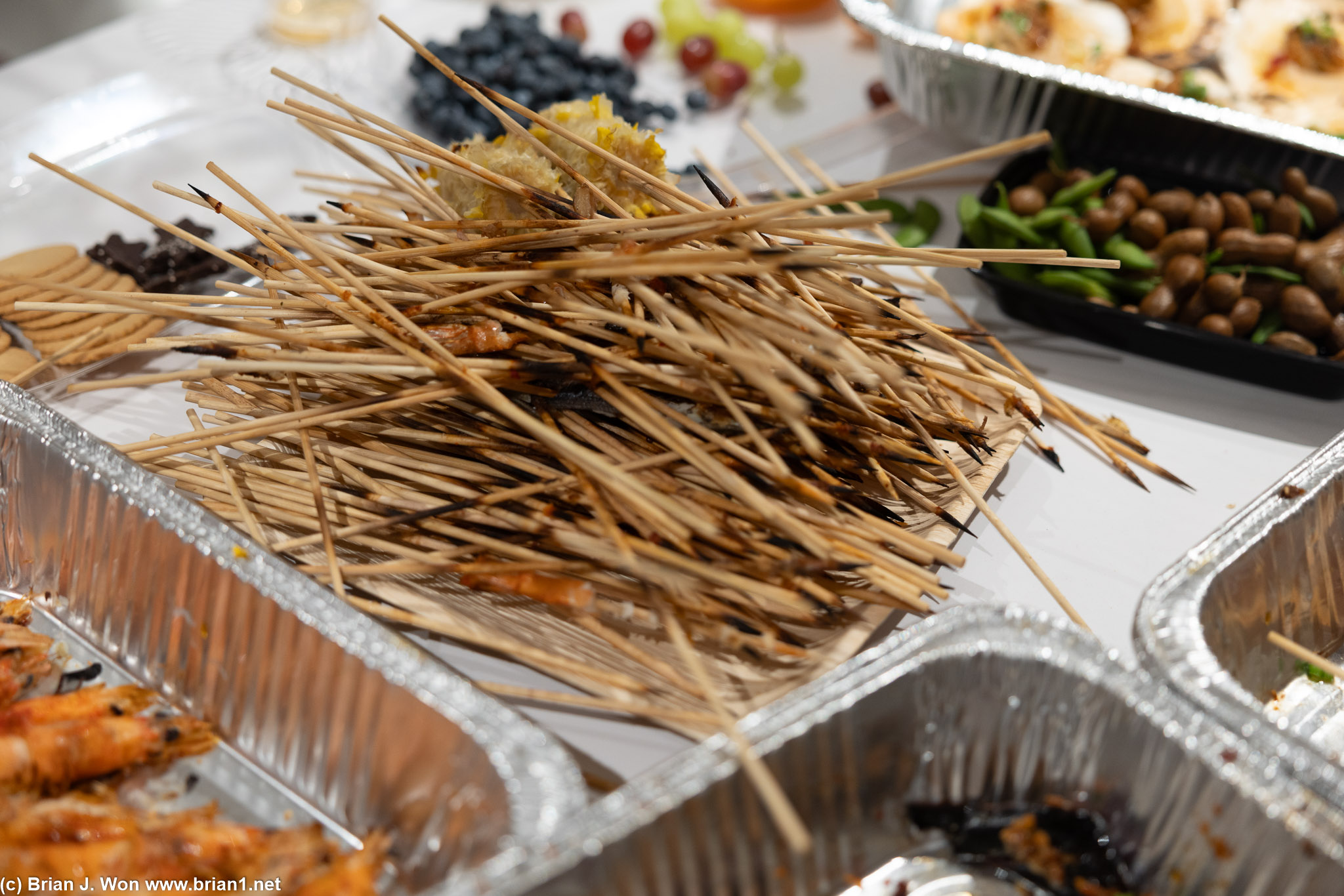 Many skewers.