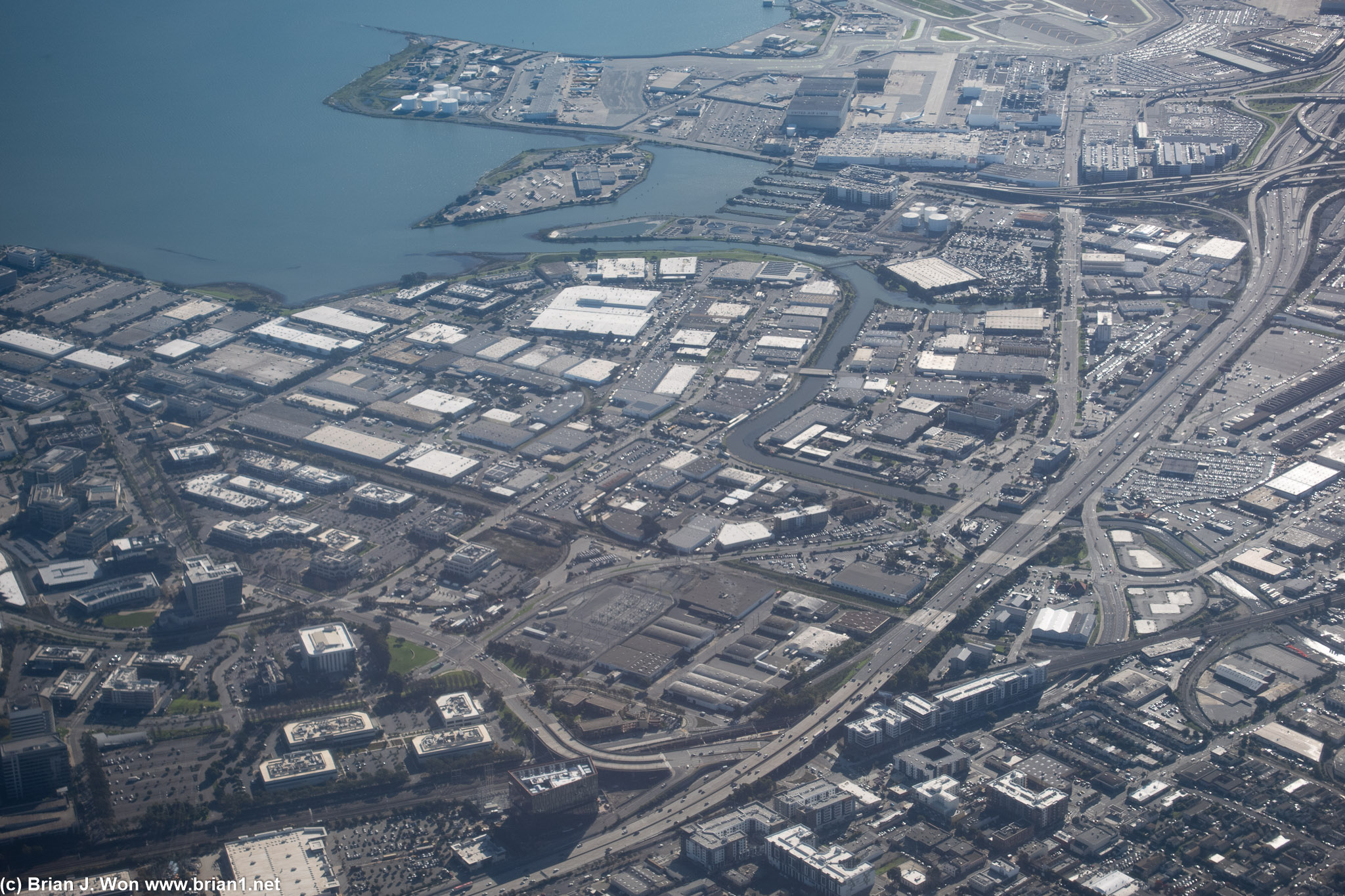 Aerial view of Osyter Point at center/upper center.