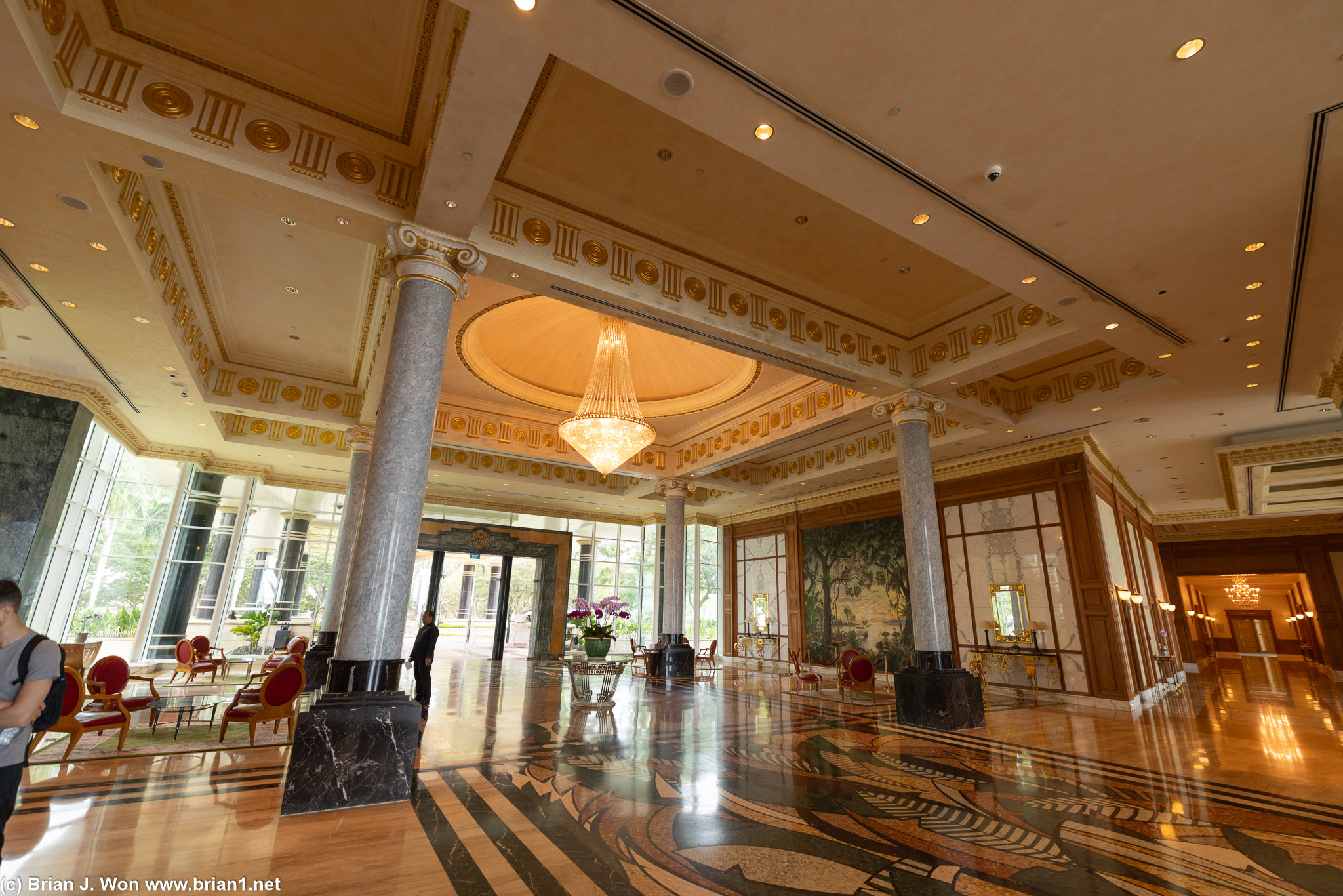 The Empire Brunei's massive entrance foyer.