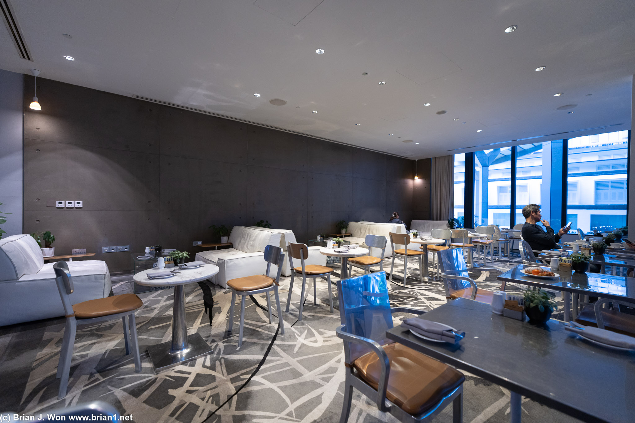 The bar-adjacent seating area.