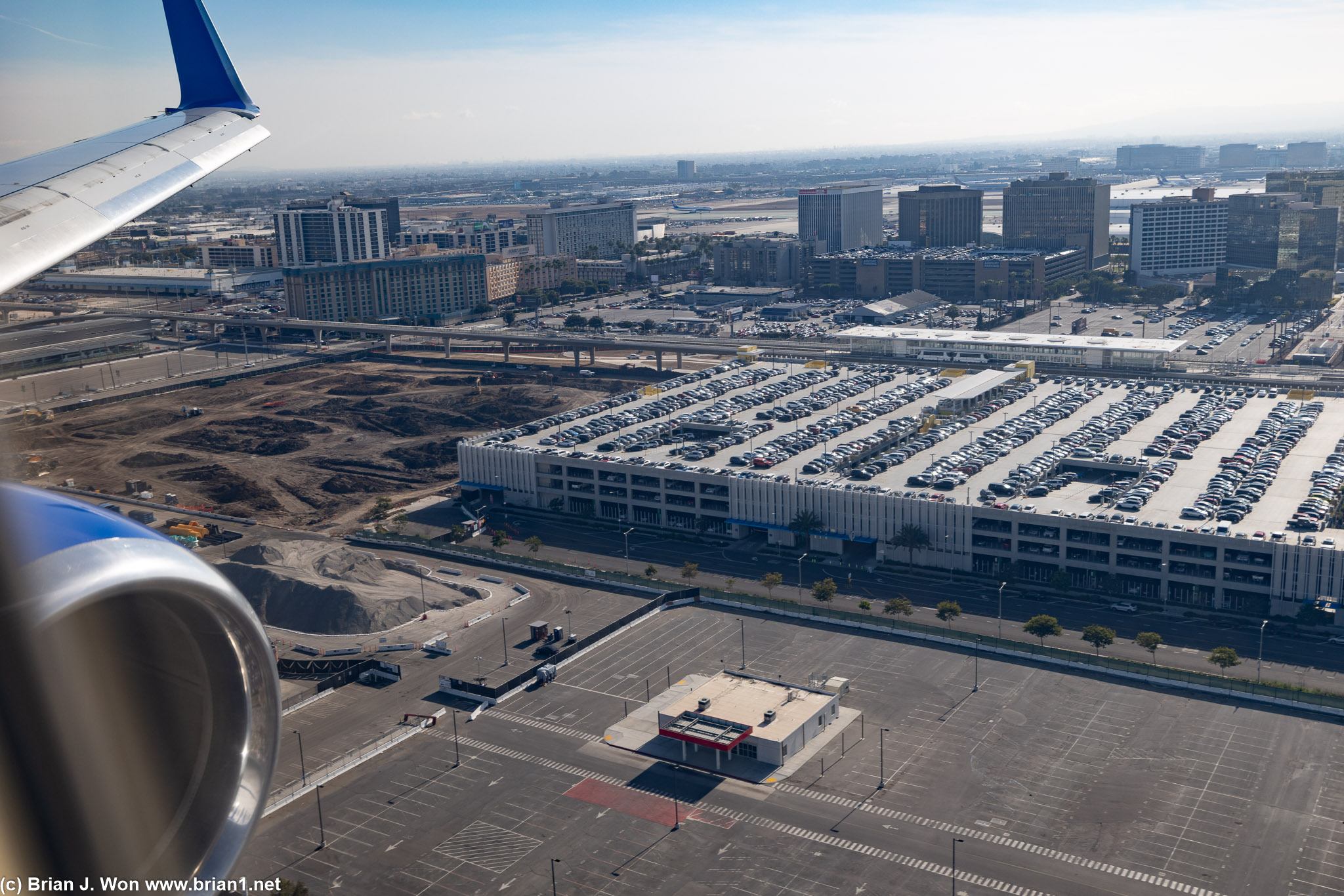 West of economy parking lot at LAX being prepped to build the intermodal transportation facility west.
