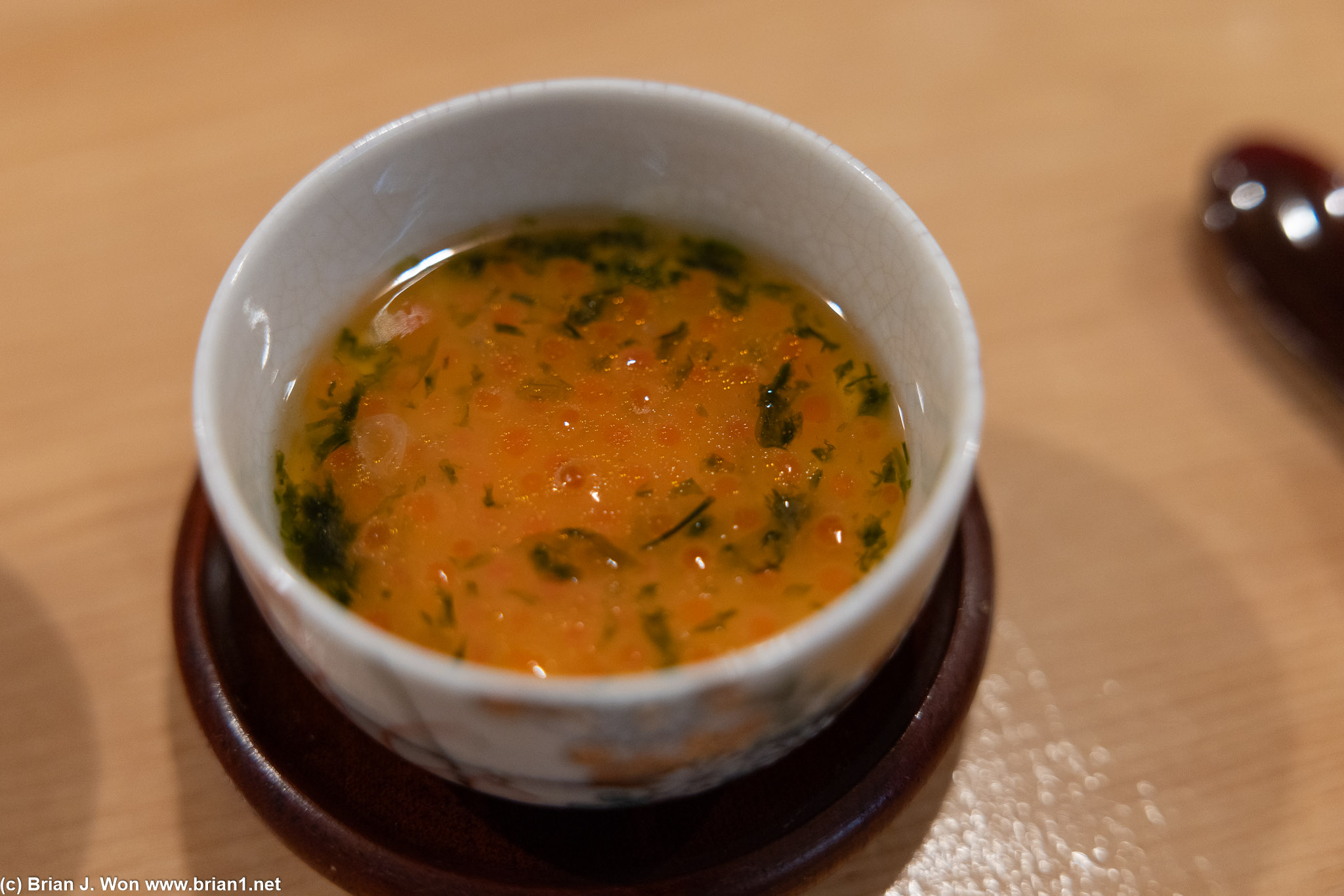 Snow crab and ikura chawanmushi.