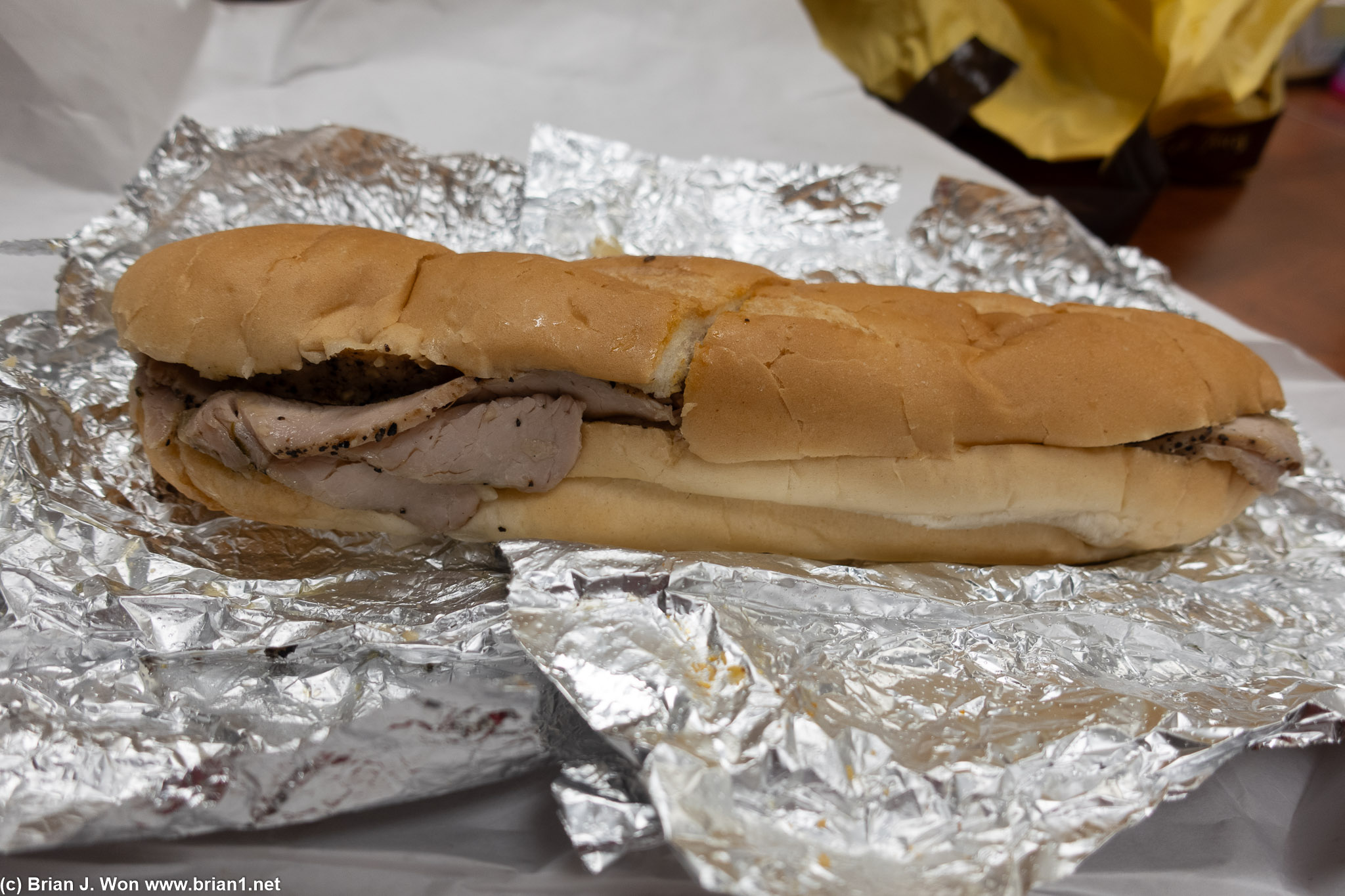 Pork loin sandwich.