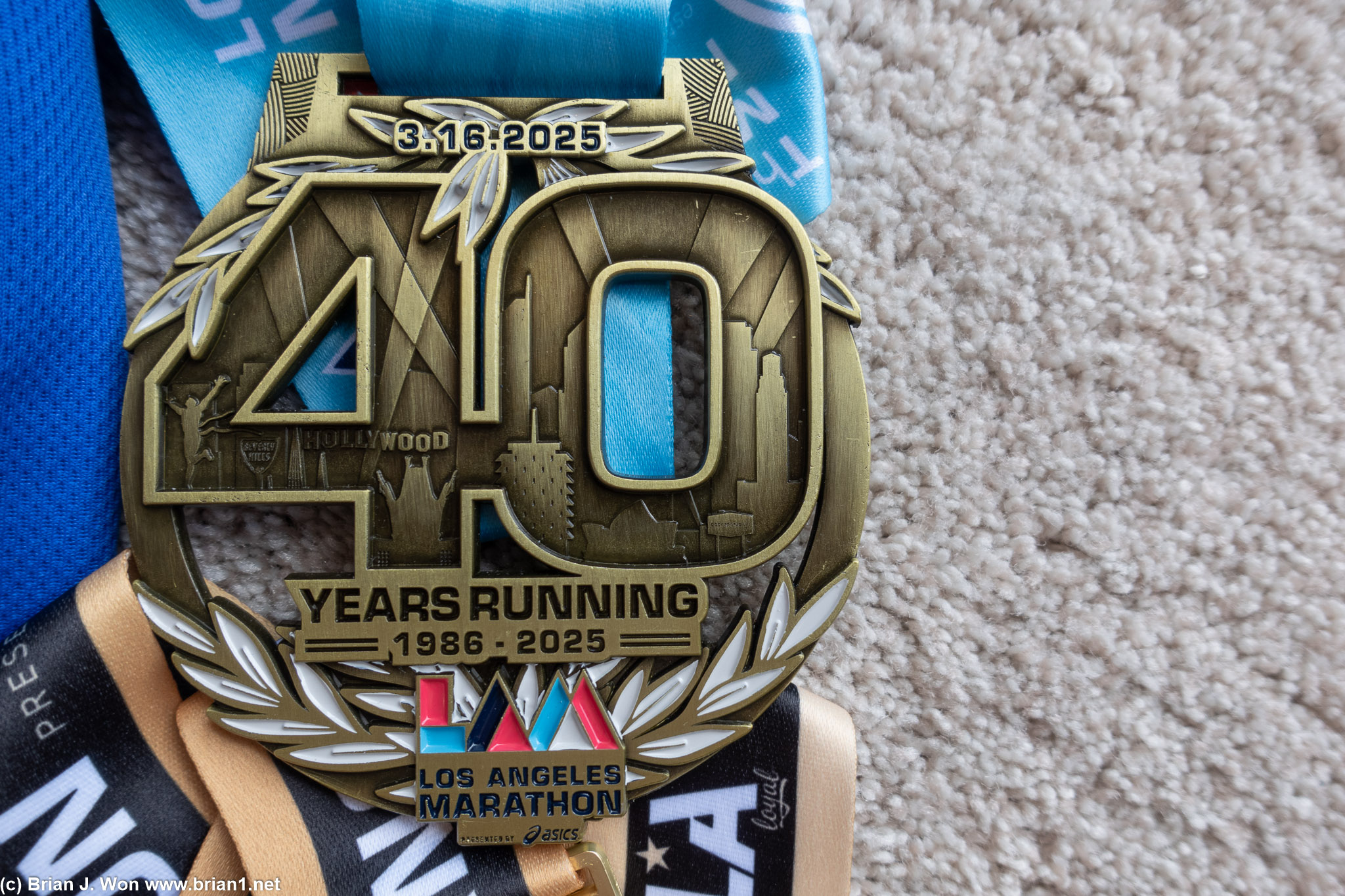 Close-up of this year's finisher medal.