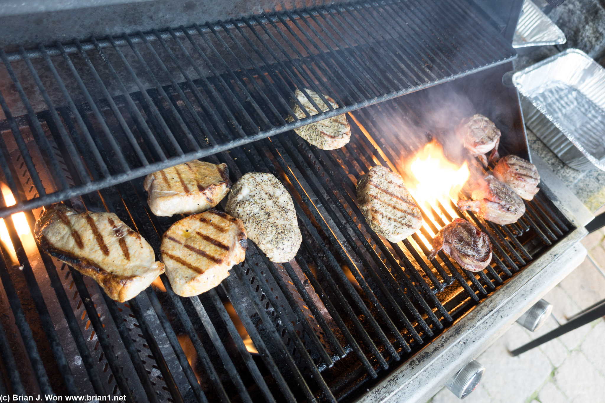 Pork chops and filet mignon.