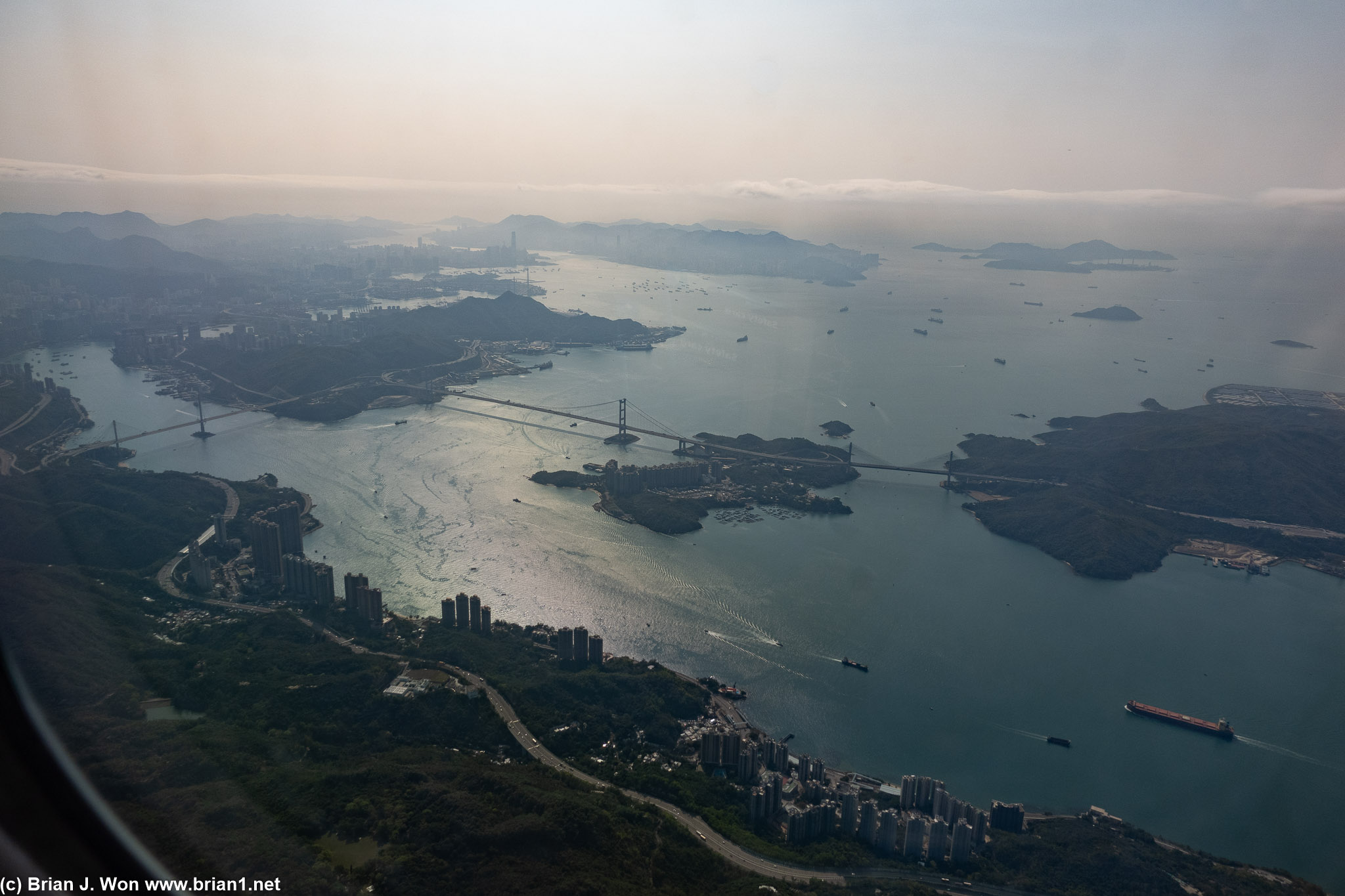 Many cool bridges in HK. From left: Ting Kau Bridge, Tsing Ma Bridge, Kap Shui Mun Bridge.