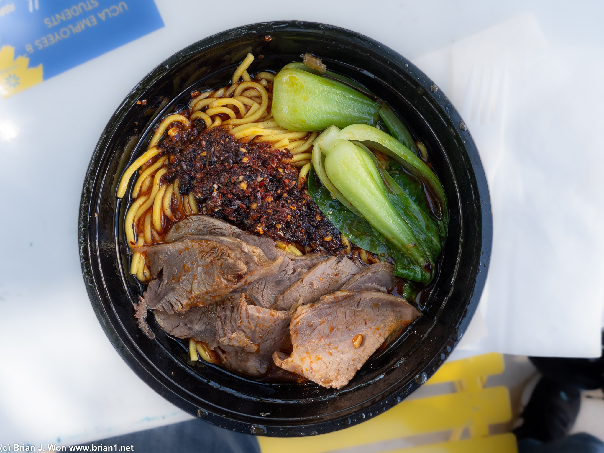 International Food Creations' beef noodle soup at the Westwood Farmers' Market.