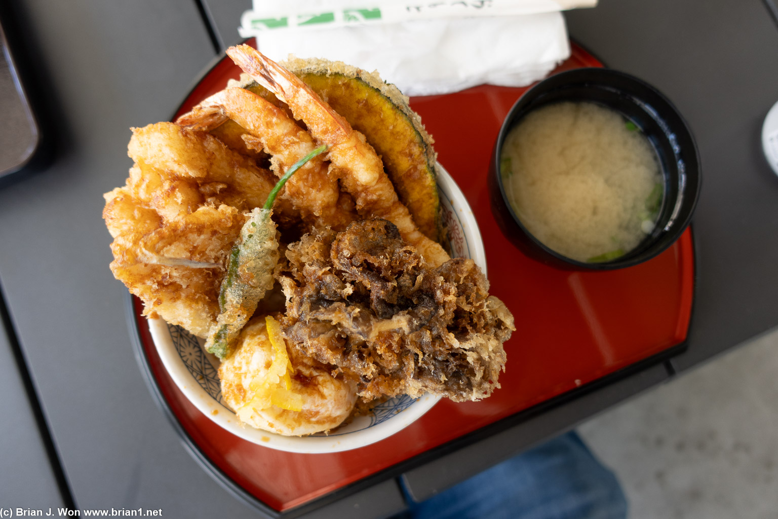 #3 special tempura bowl, with maitake mushroom added.