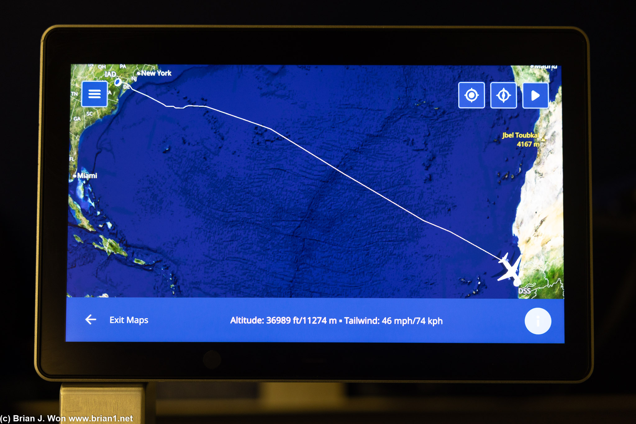 7hr 35min flight time, 4,024 miles (actual),  4,131 miles (Flightaware), 4,006 miles (great circle).