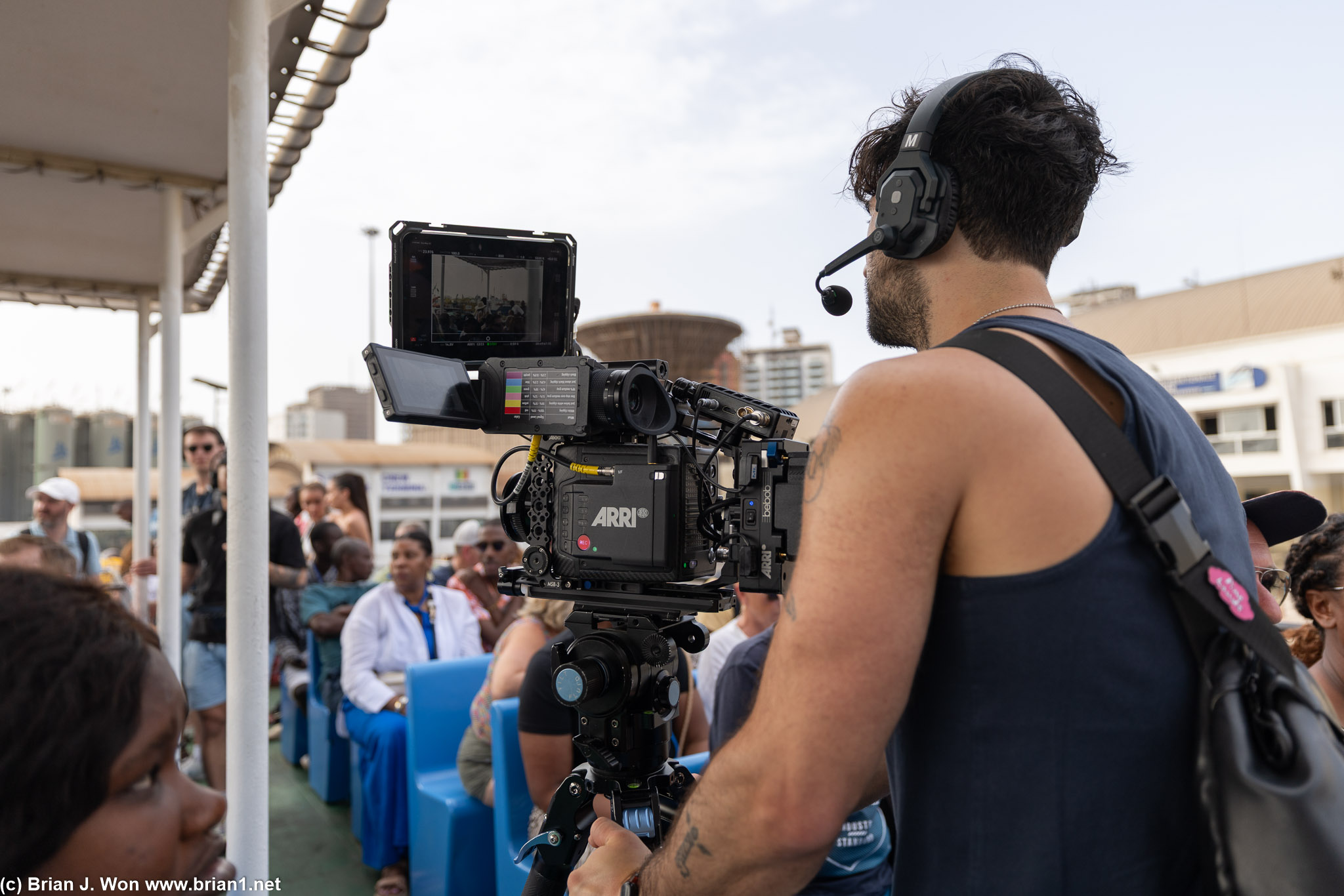 United Airlines film crew.
