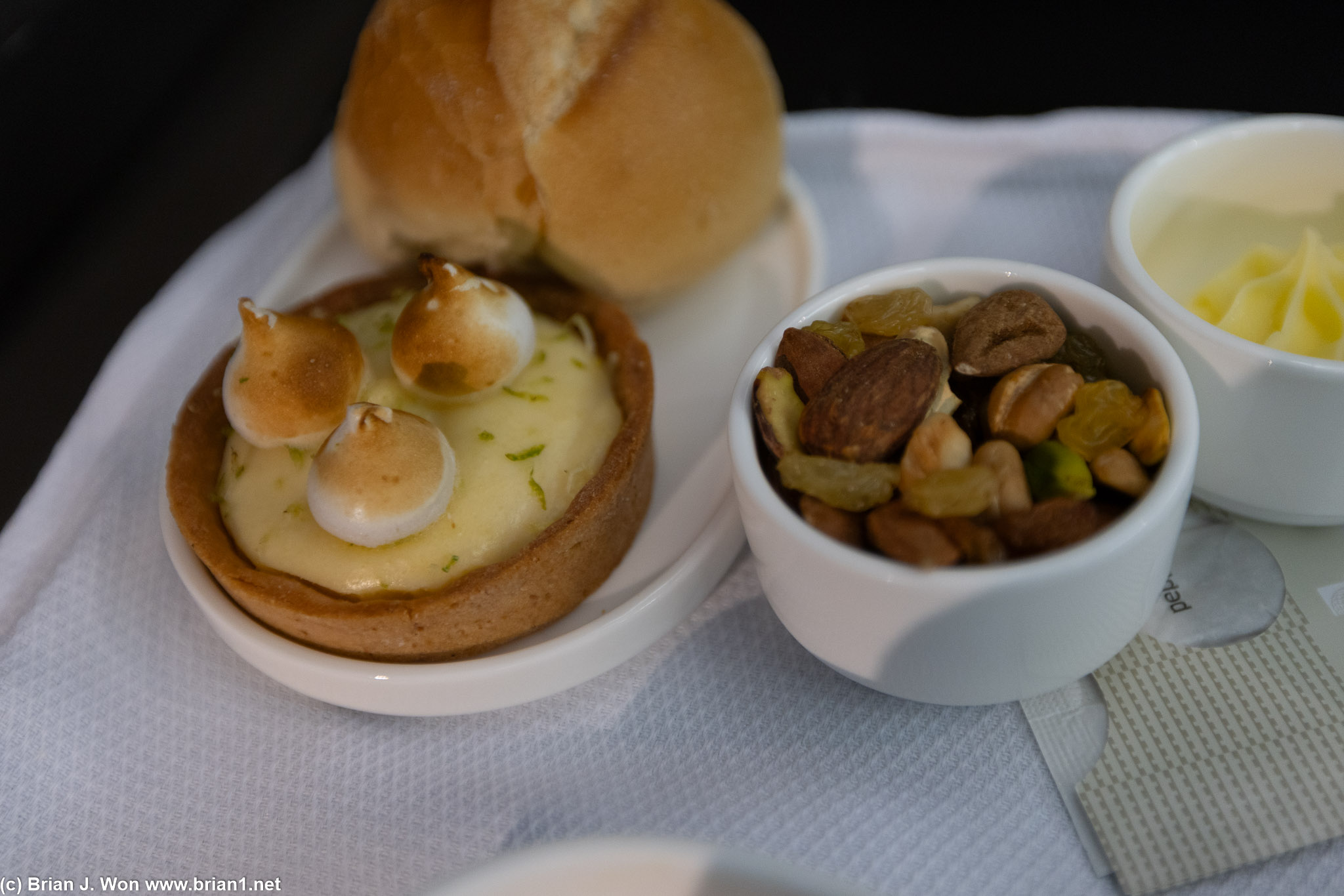 Dessert and nuts.