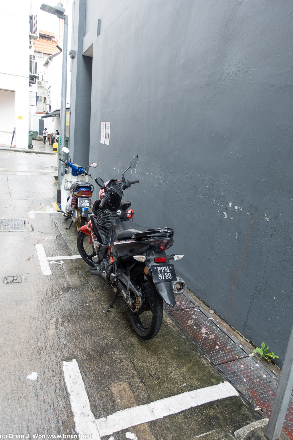 Motorcycle parking for SGD 0.65 a day.