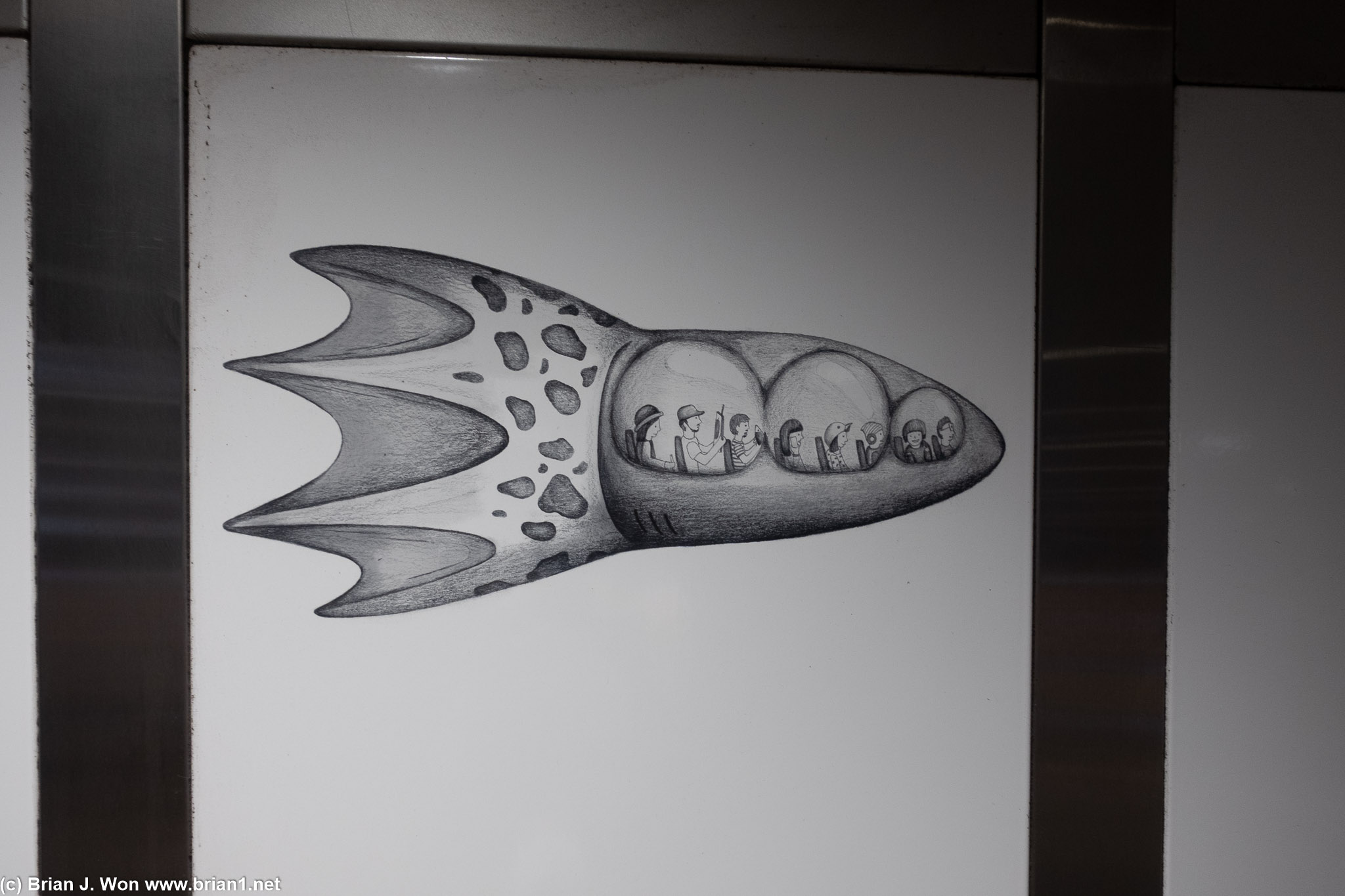 Random rocket ship in the MRT station.