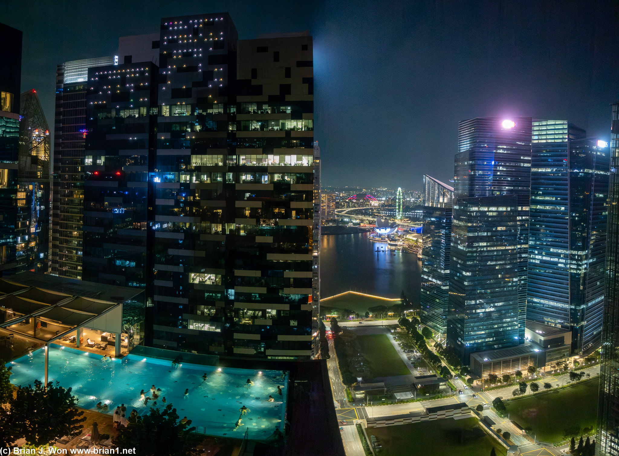 View at night. Wish I had brought a proper wide angle lens.