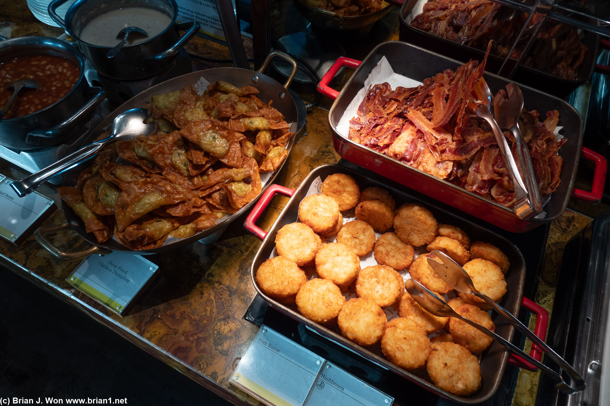 Deep fried chicken potstickers instead of deep fried shrimp ball today.