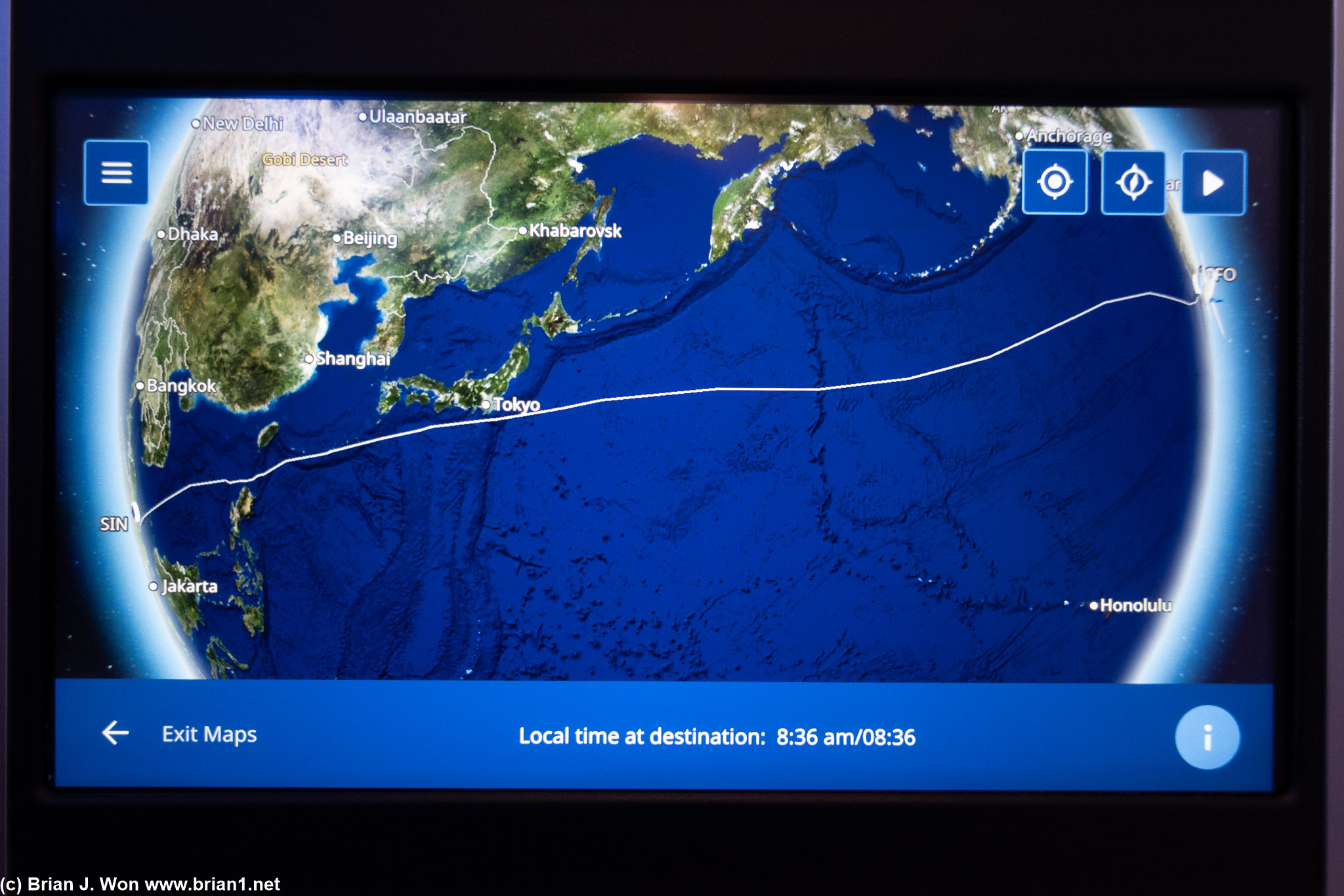 13hr 30min flight time (actual), 8,461 miles (actual), 8,620 miles (Flightaware), 8,445 miles (great circle).