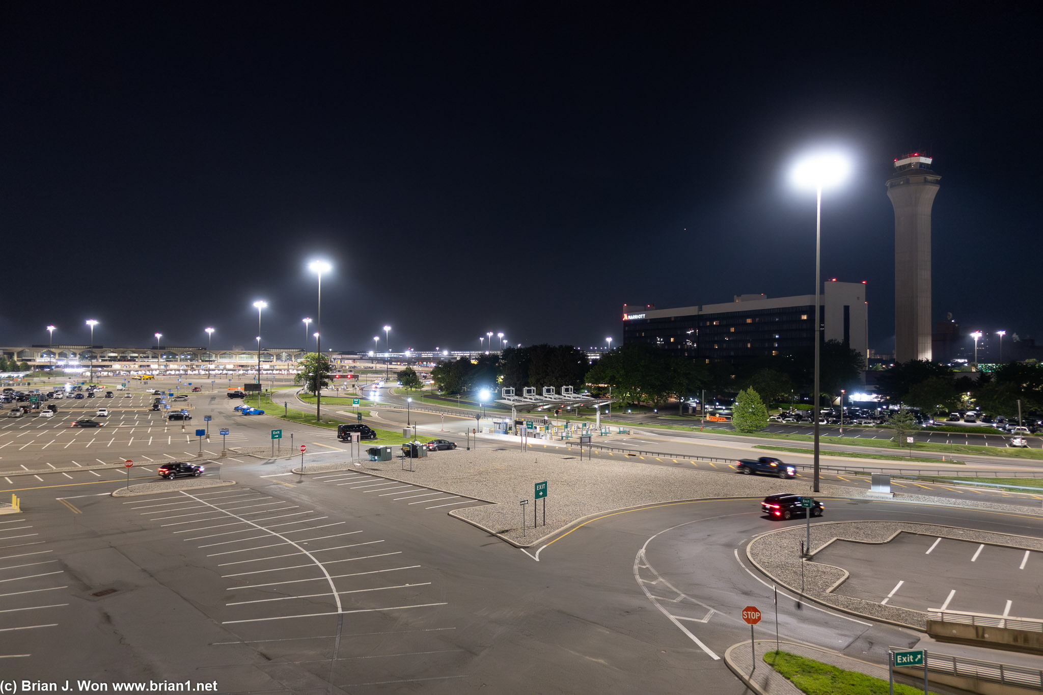 Newark Airport Marriott is across the parking lots.