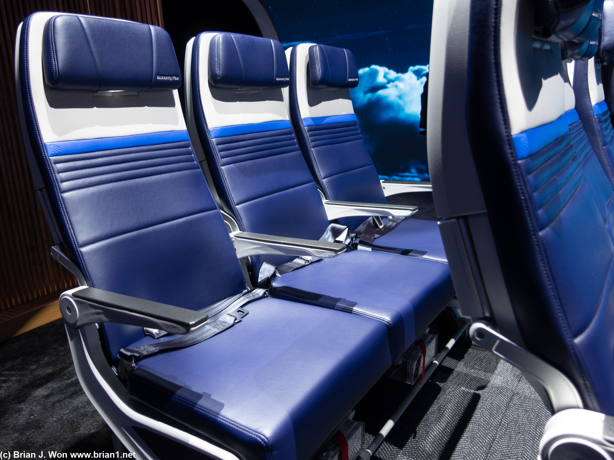 Legroom at 34" pitch is pretty comfortable.