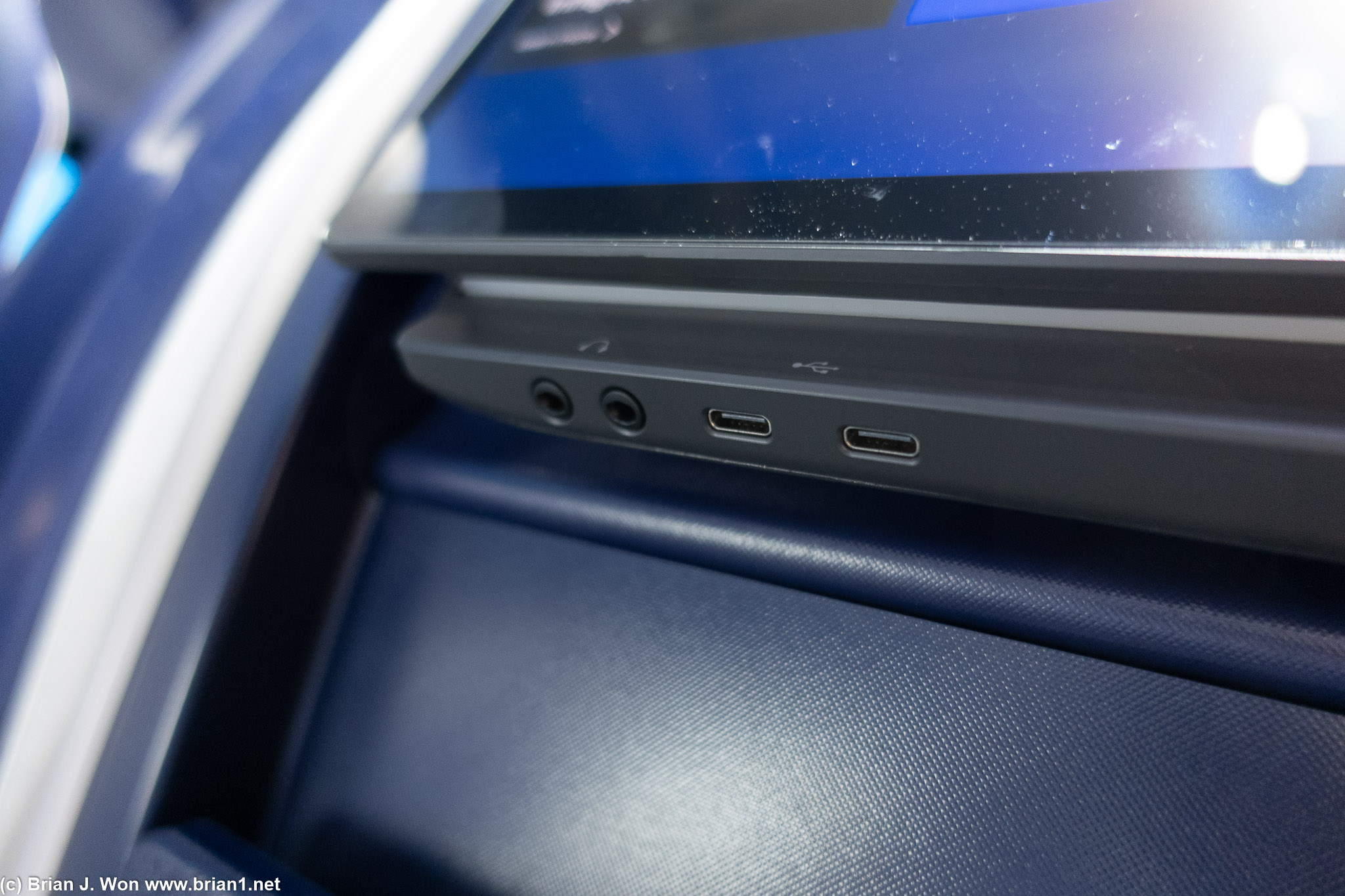 Audio and USB-C at the premium economy seats (also 65 watts).
