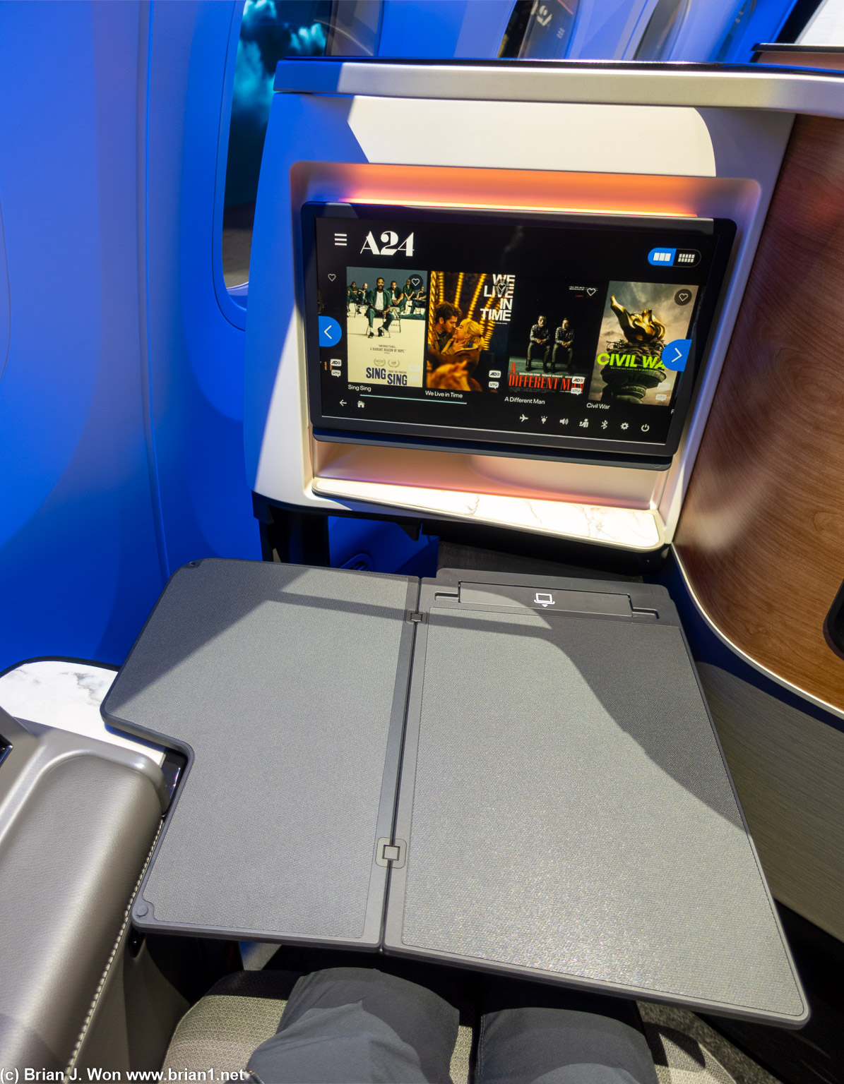 Tray tables in the new Polaris seats are massive.