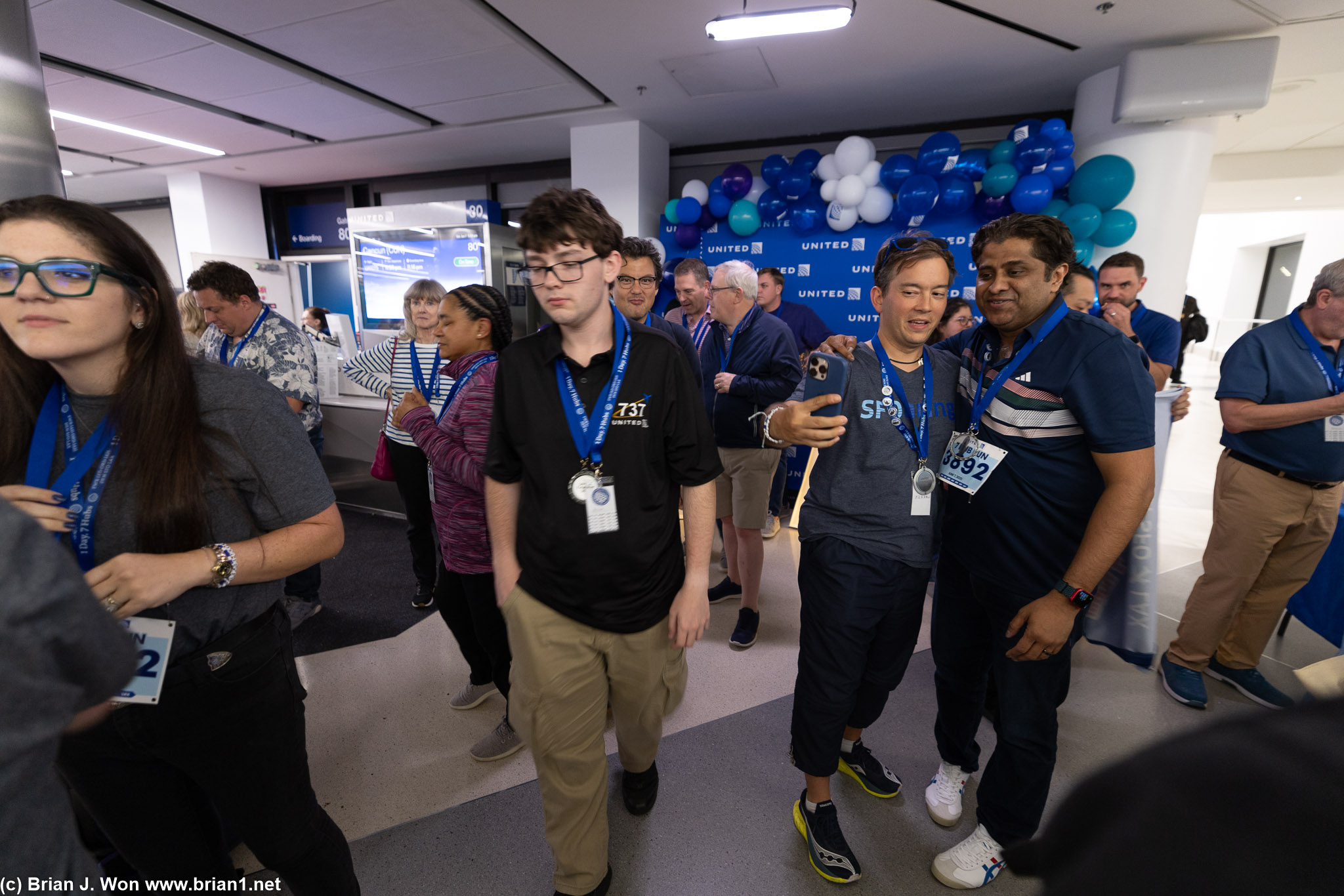 People finally looking tired after 19+ hours in airplanes and airports (20+ for most of us).
