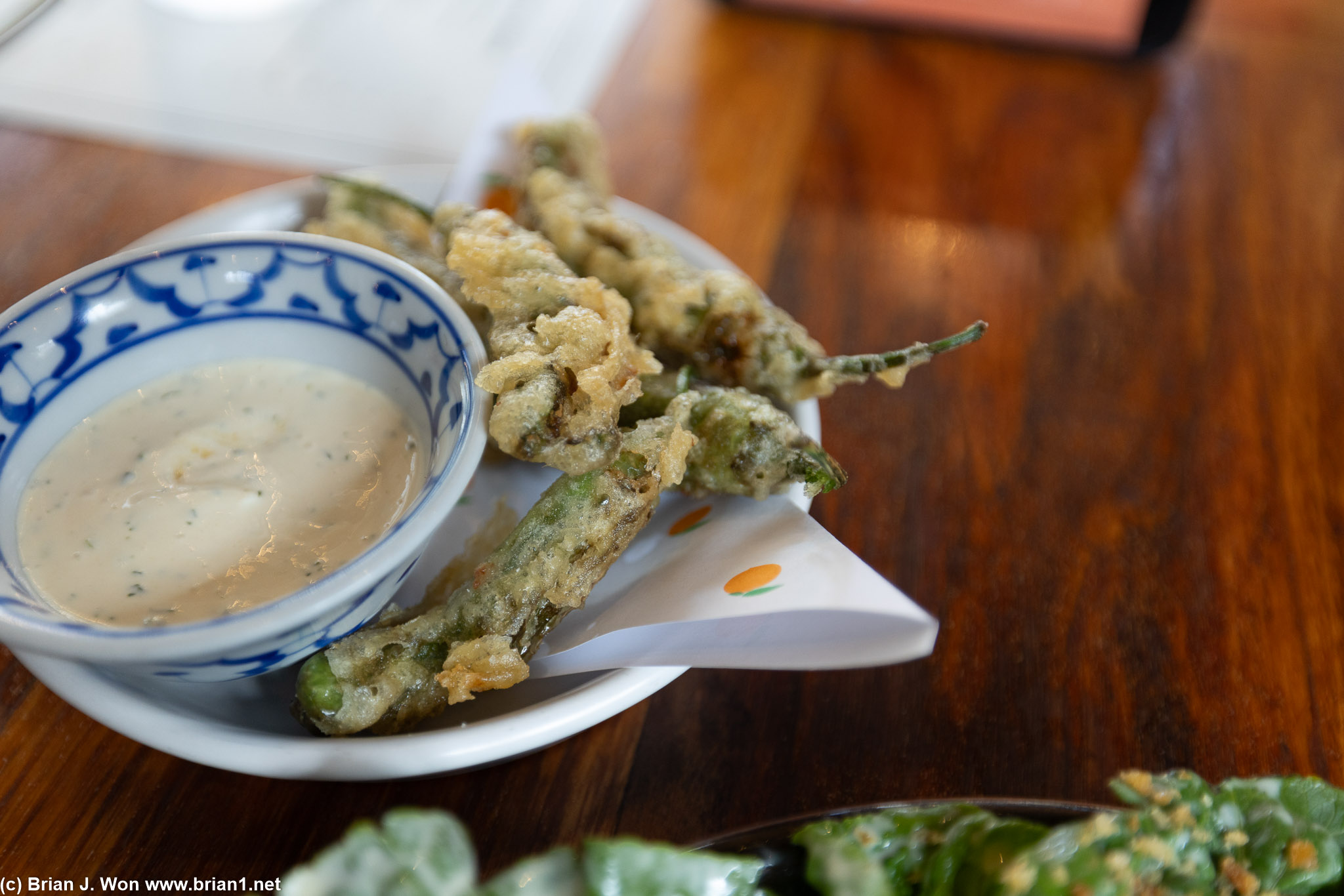 Tempura shishito peppers.