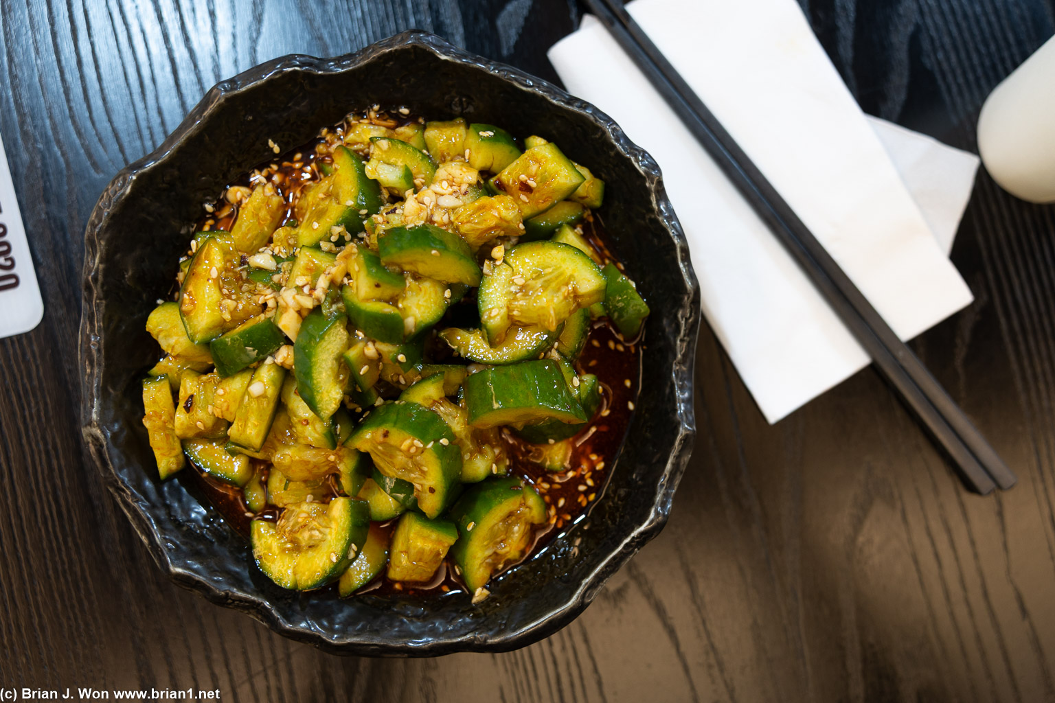 Spicy cold cucumber.