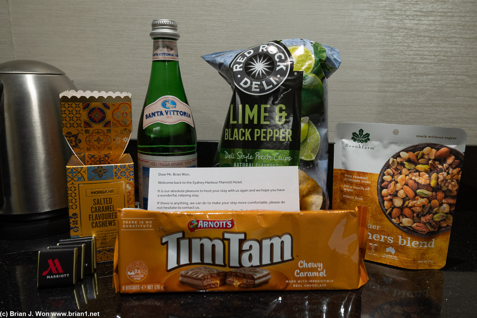 Gifts from the hotel.