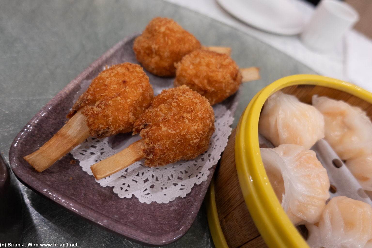 Deep fried shrimp ball were pretty average today.