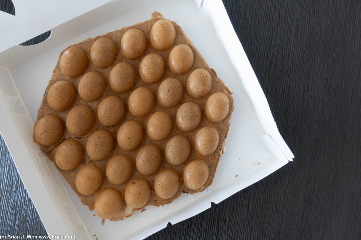 Egg waffle for dessert.