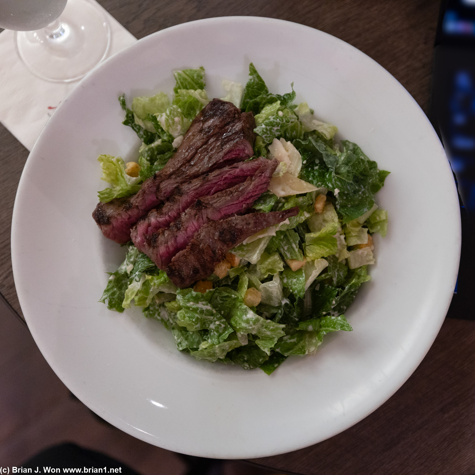 Decided to mix it up with a caesar salad with steak at the airport Marriott.