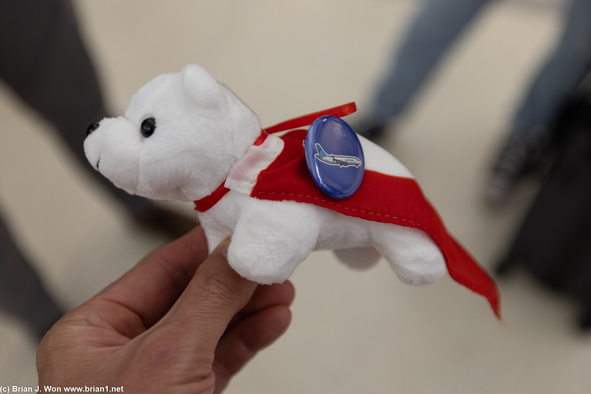 Warren's inaugural flight gift for his fellow frequent fliers.