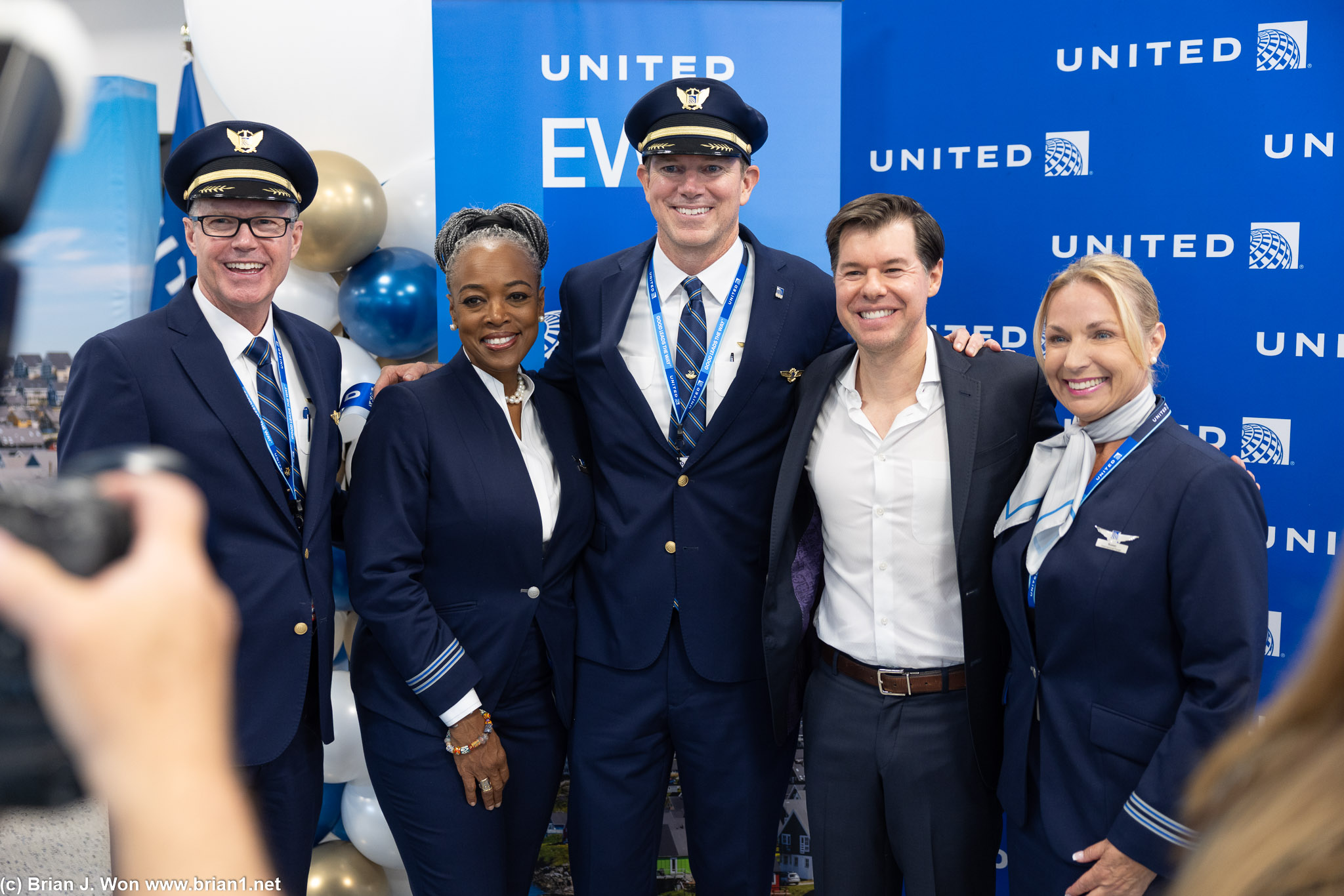 Part of the inaugural flight crew with Senior Vice President Patrick Quayle.