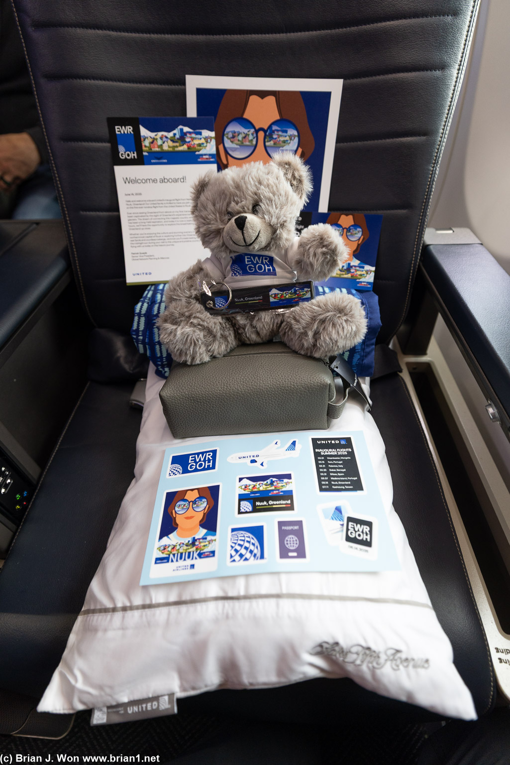 Inaugural flight swag.