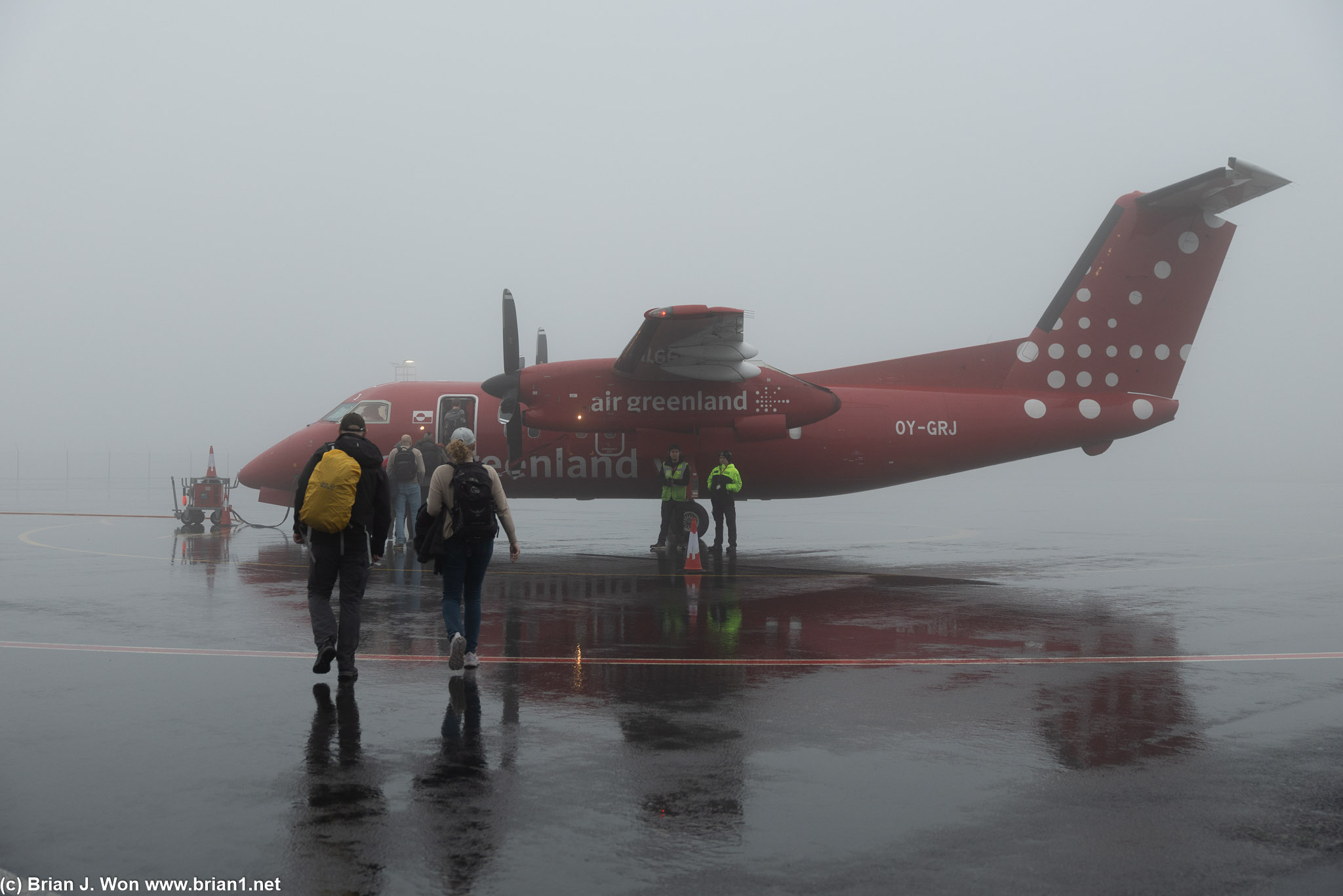 Dramatic reflections in the fog.