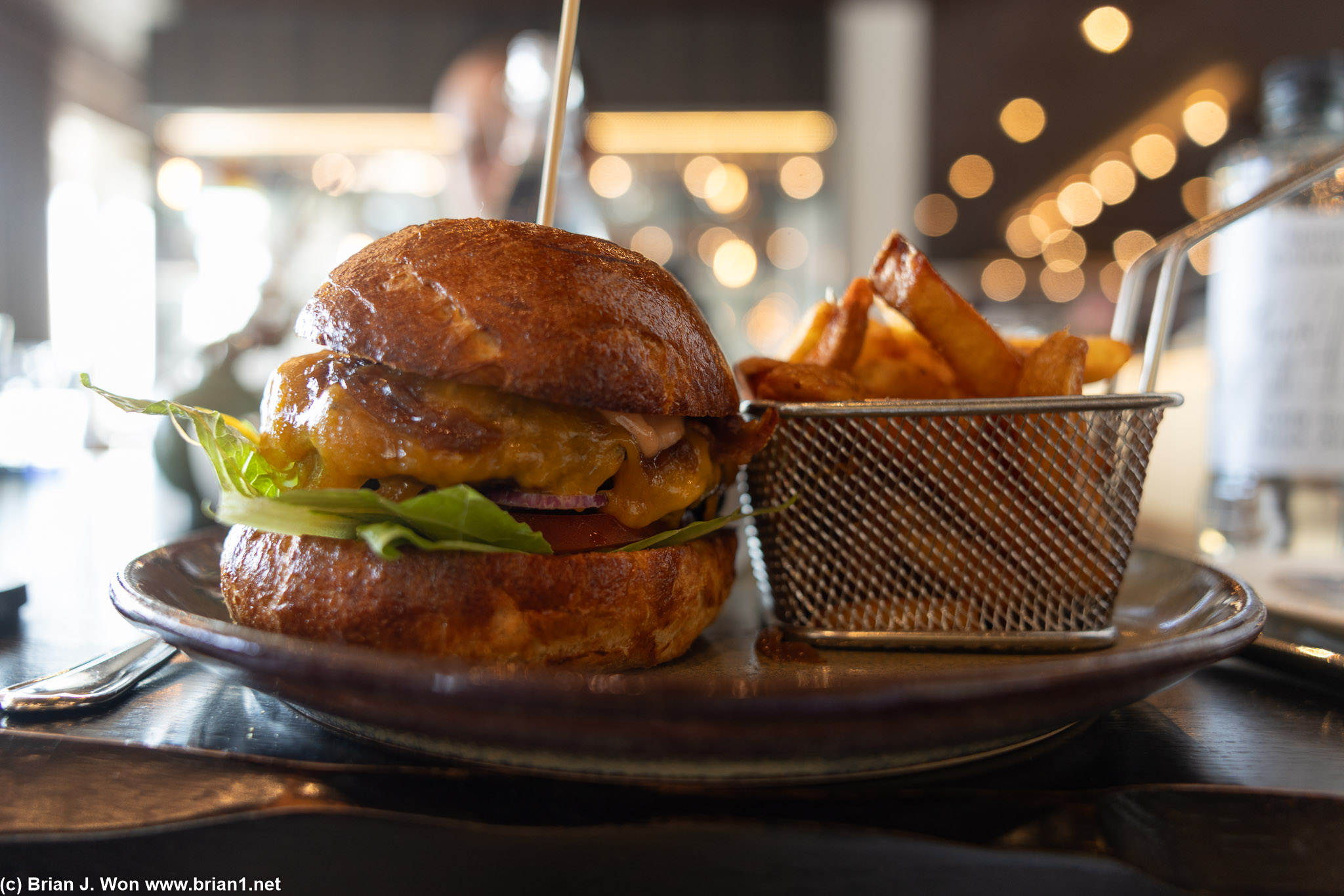 Brasserie Ulo's reindeer/musk box/lamb "Arctic burger".
