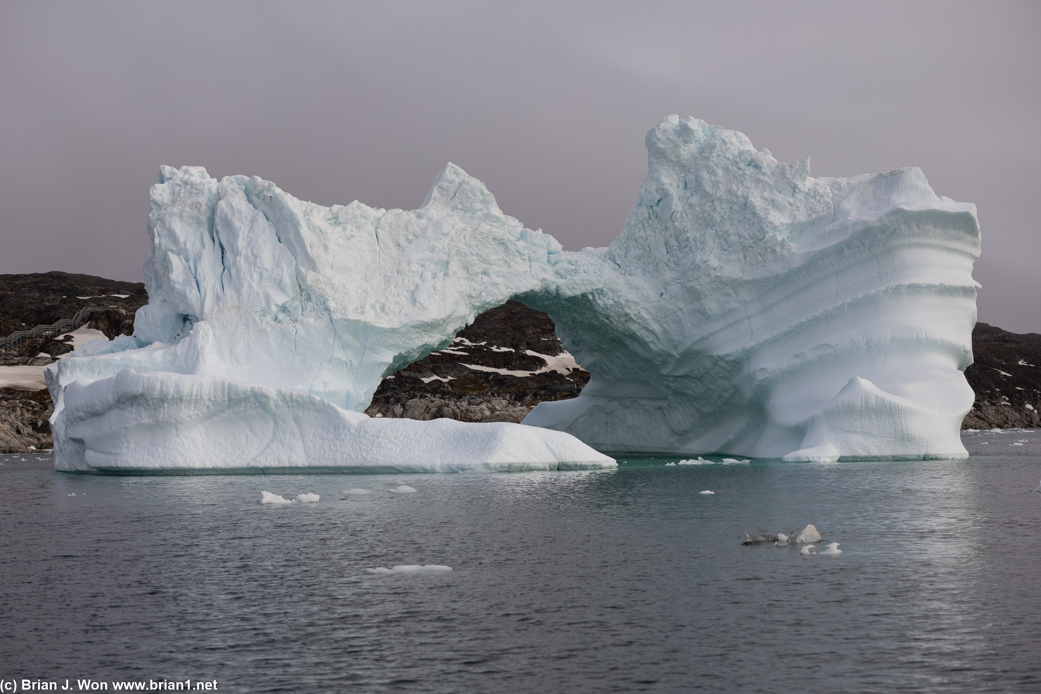 Evening icefjord cruise went right by the same arch iceberg.