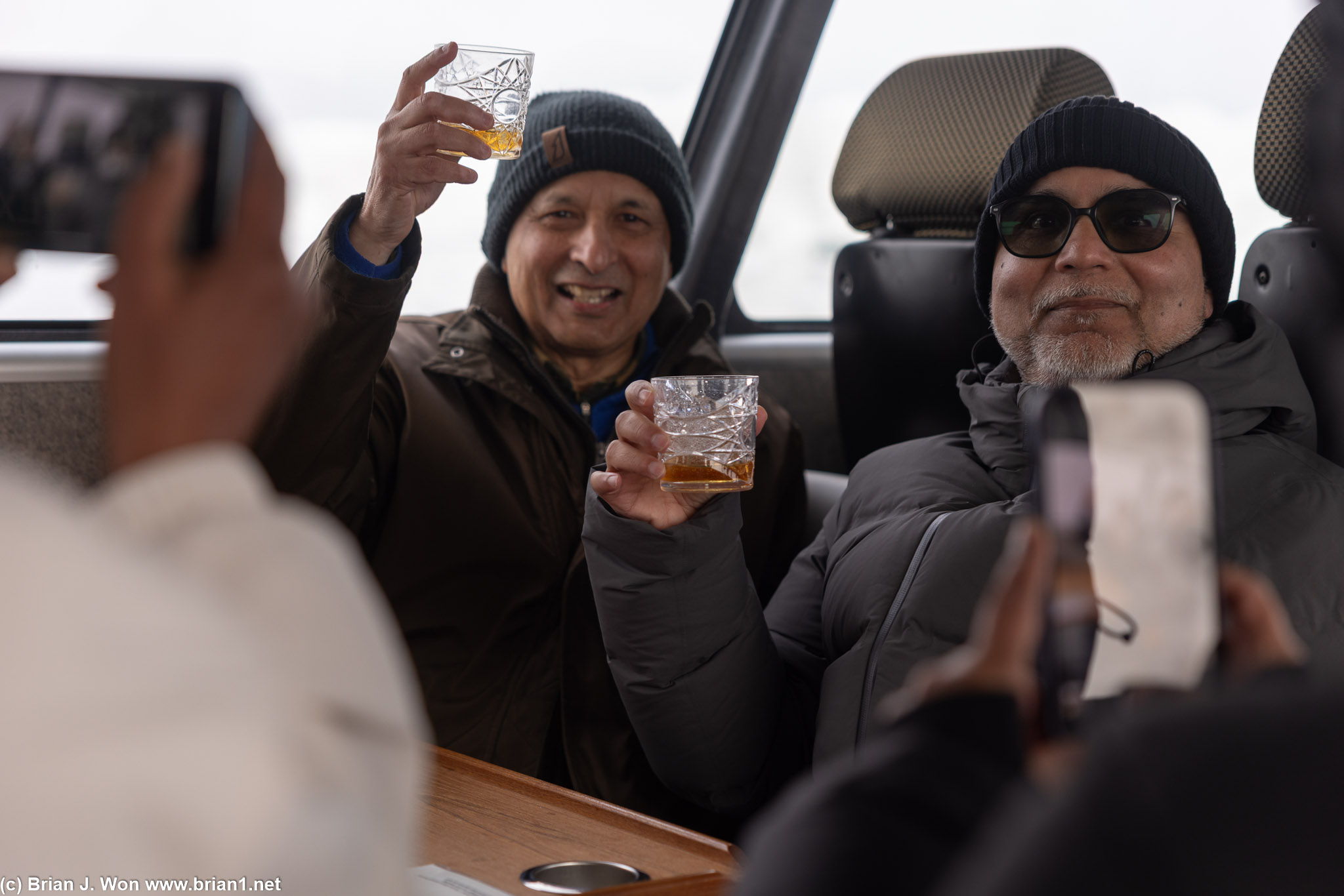Whisky and glacier ice.
